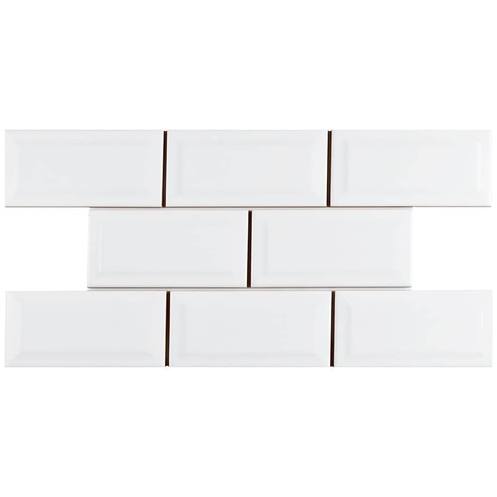 Somertile 3x6 Inch Malda Beveled Subway Glossy White Ceramic Somertile 3x6 Inch Malda Beveled Subway Glossy White Ceramic Wall Tile 136 Tiles 17 Sqft Free Shipping Today 10656103