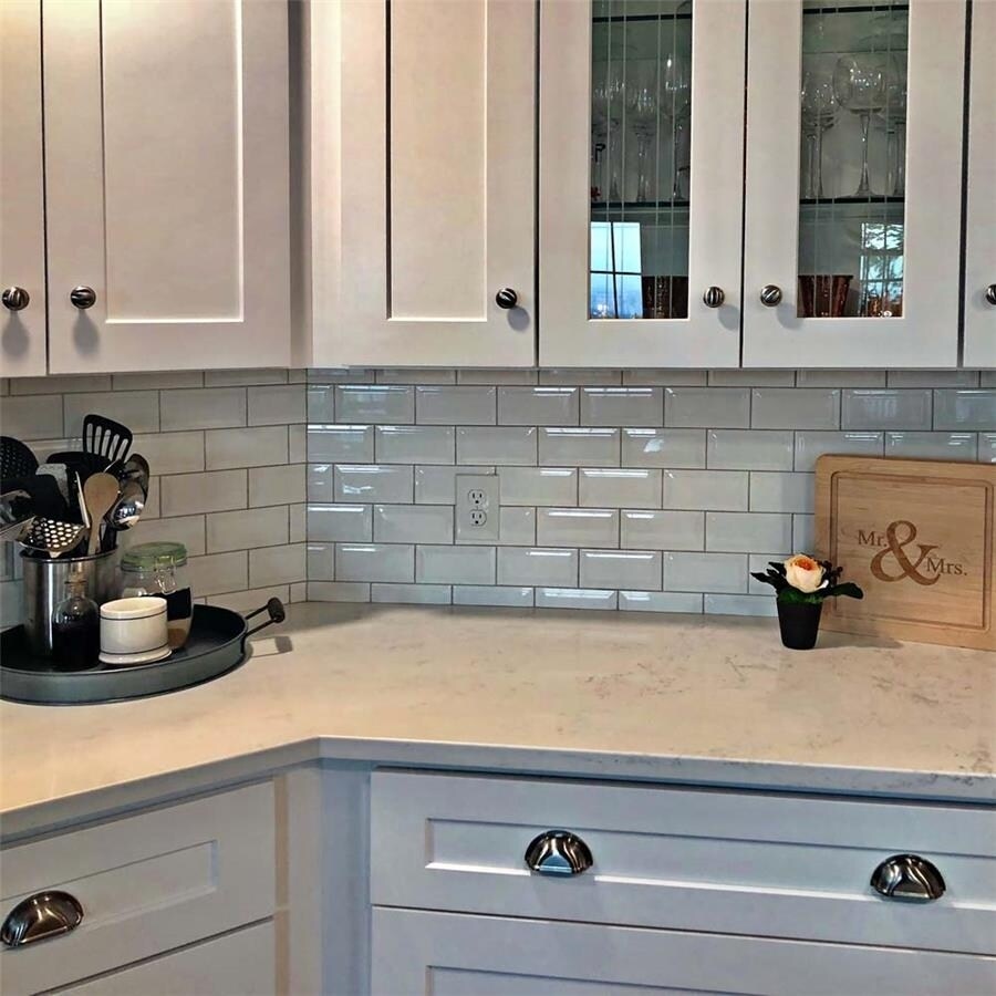 Somertile 3x6 Inch Malda Beveled Subway Glossy White Ceramic Somertile 3x6 Inch Malda Beveled Subway Glossy White Ceramic Wall Tile 136 Tiles 17 Sqft Free Shipping Today 10656103