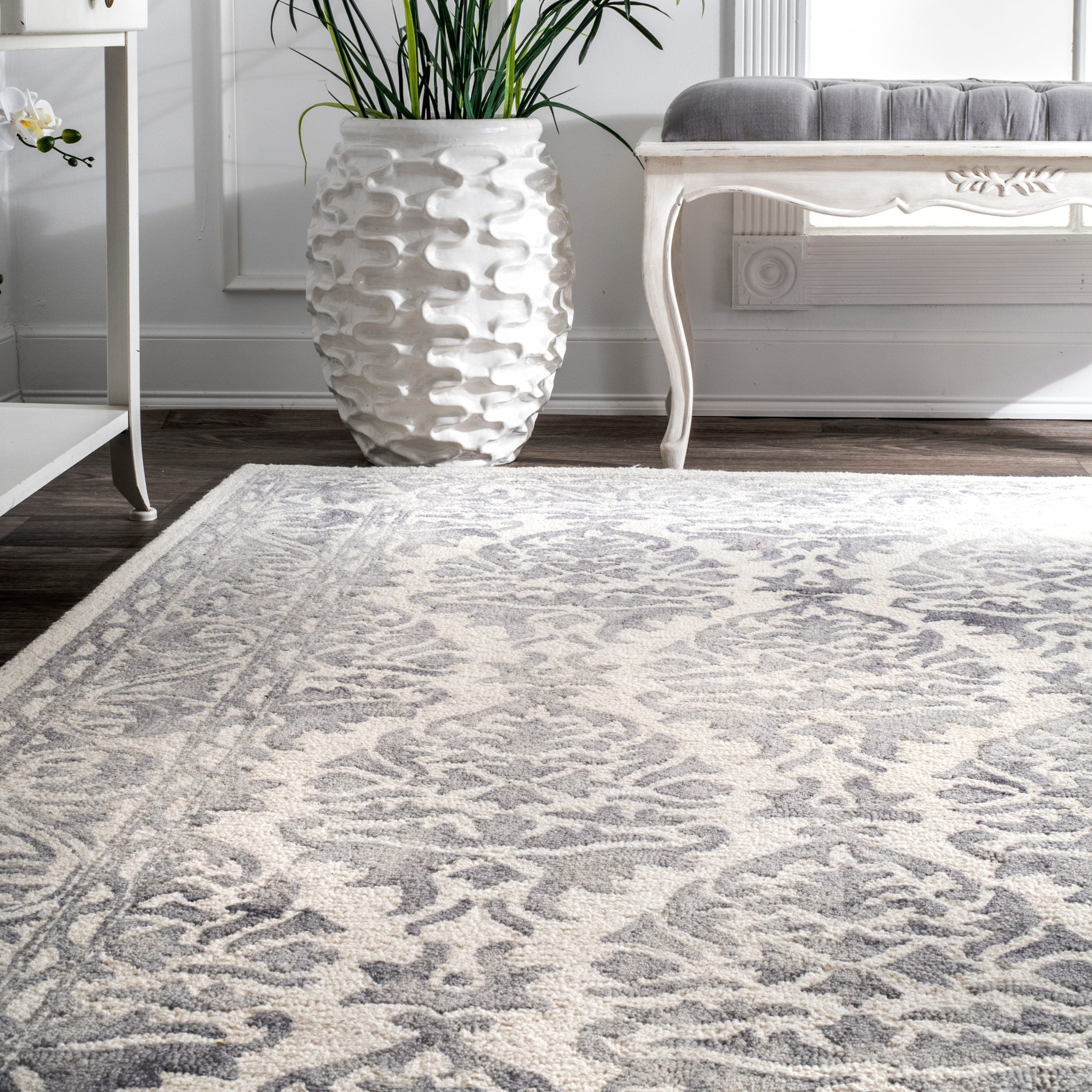 Nuloom Light Grey Handmade Dip Dyed Damask Wool Area Rug 8 6 Nuloom Light Grey Handmade Dip Dyed Damask Wool Area Rug 8 6 X 11 On Free Shipping Today 10664246