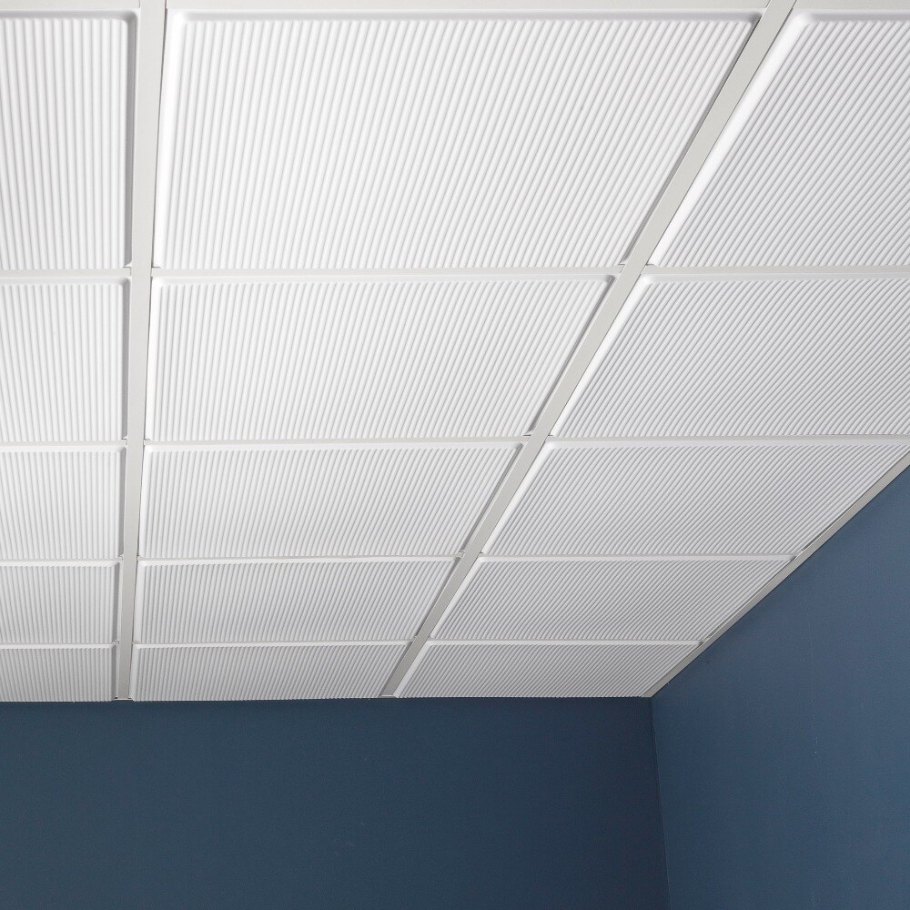 Genesis Contour Pro White Revealed Edge 2 X Ft Lay In Genesis Contour Pro White Revealed Edge 2 X Ft Lay In Ceiling Tile Pack Of 12