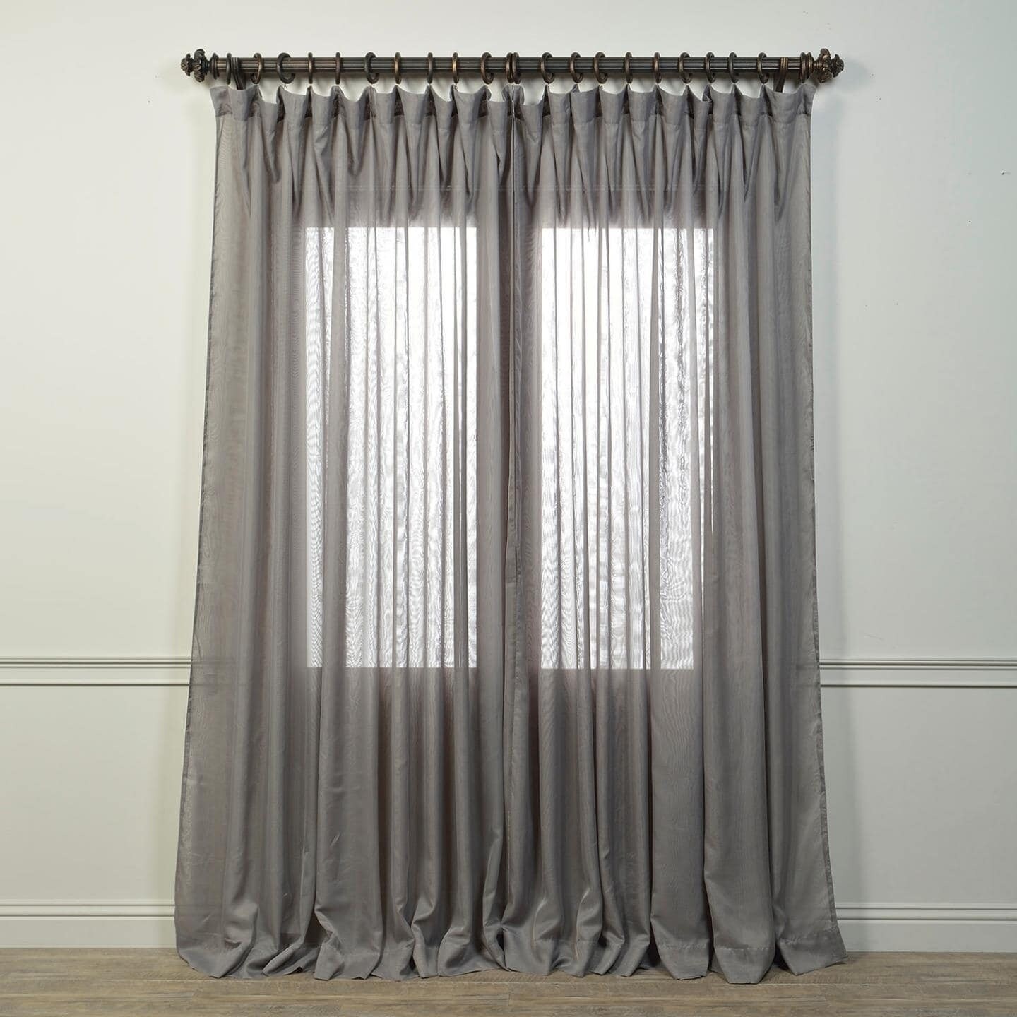 Exclusive Fabrics Signature Double Wide Grey Sheer Curtain Exclusive Fabrics Signature Double Wide Grey Sheer Curtain Panel