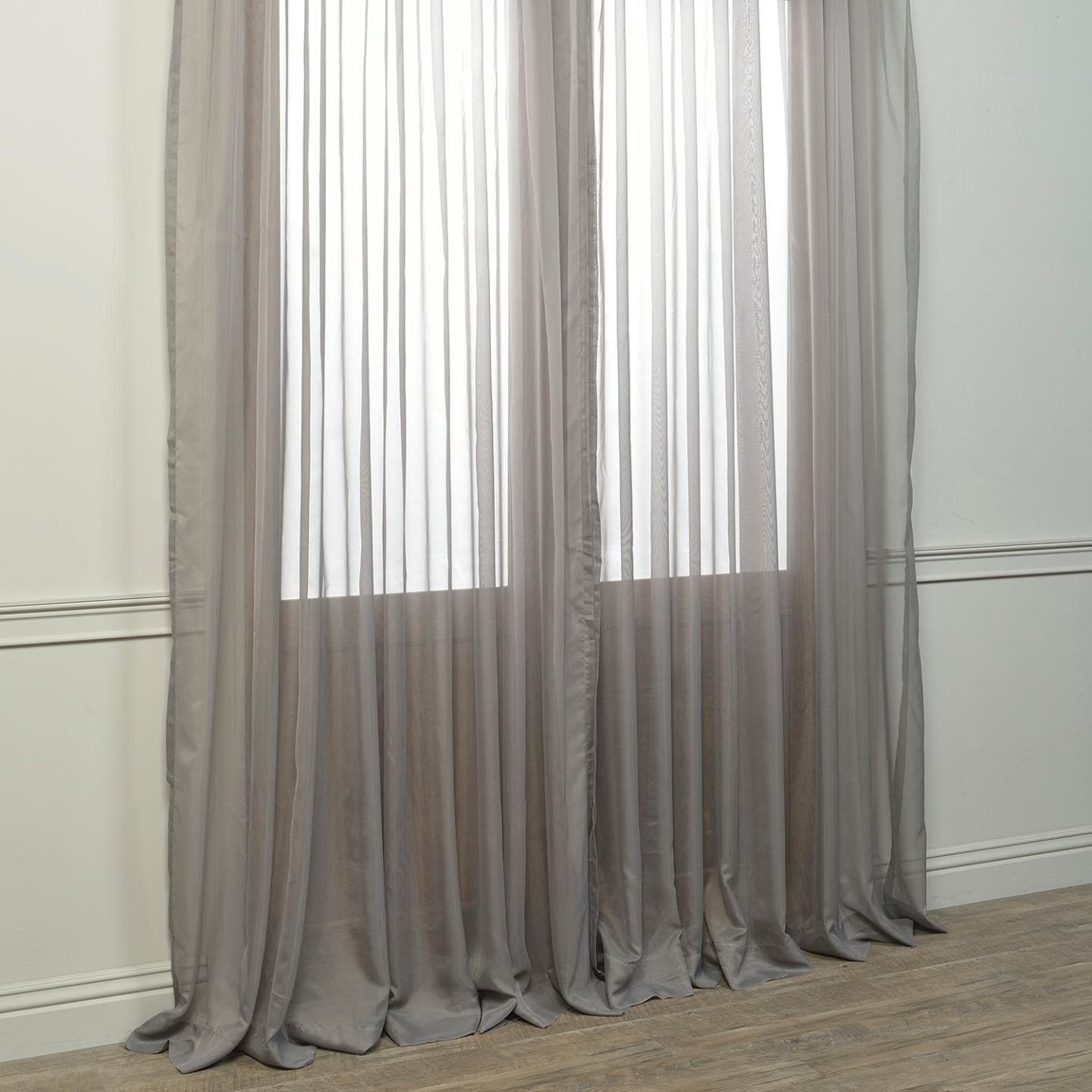 Exclusive Fabrics Doublewide Solid Grey Voile Poly Sheer Exclusive Fabrics Doublewide Solid Grey Voile Poly Sheer Curtain Panel On Free Shipping Orders Over 45 10670345