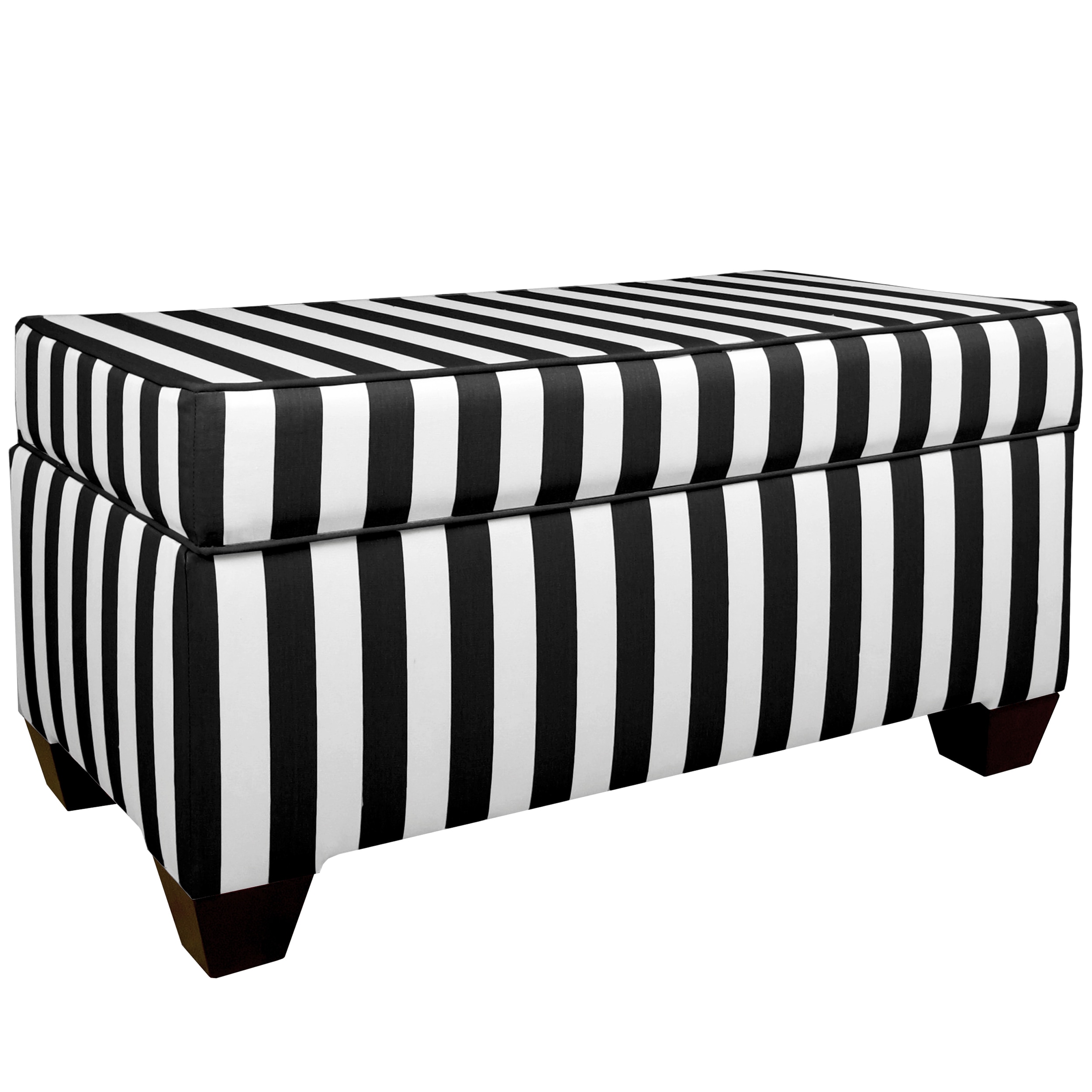 Skyline Furniture Canopy Stripe Black White Storage Bench Free