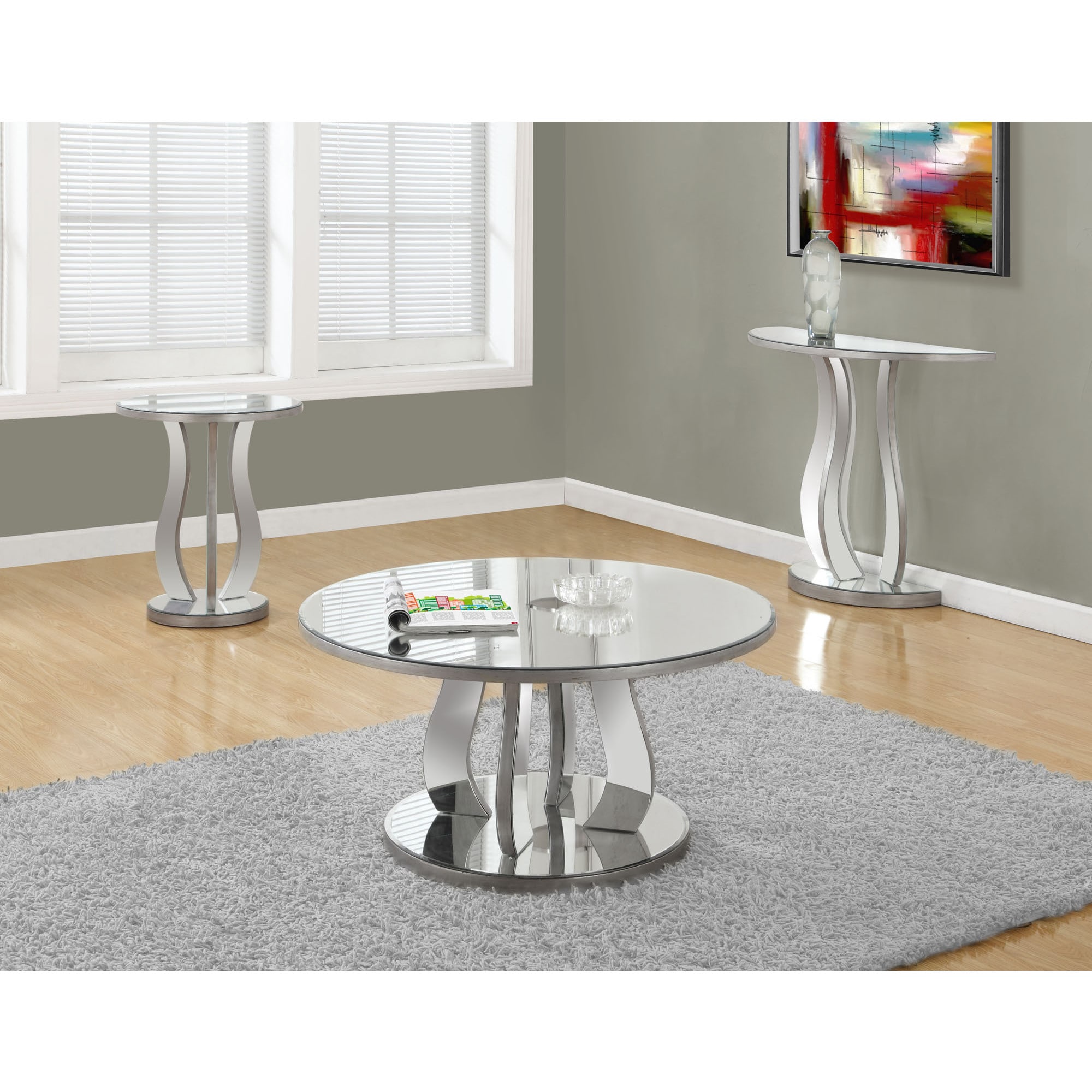 20 Inch Brushed Silver Mirror End Table Free Shipping Today 20 Inch Brushed Silver Mirror End Table Free Shipping Today 10746595