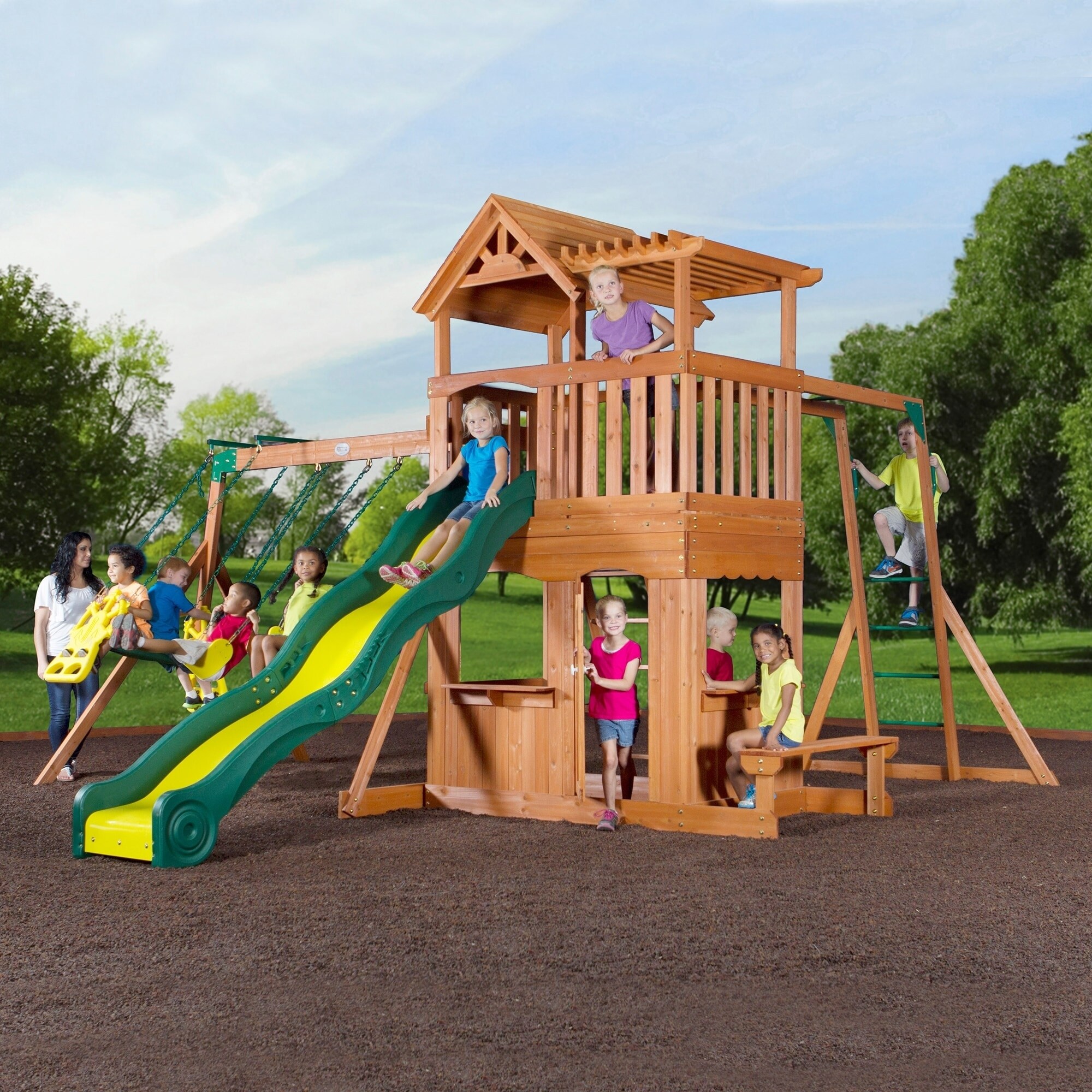 Shop Backyard Discovery Thunder Ridge All Cedar Swing Set Play Set