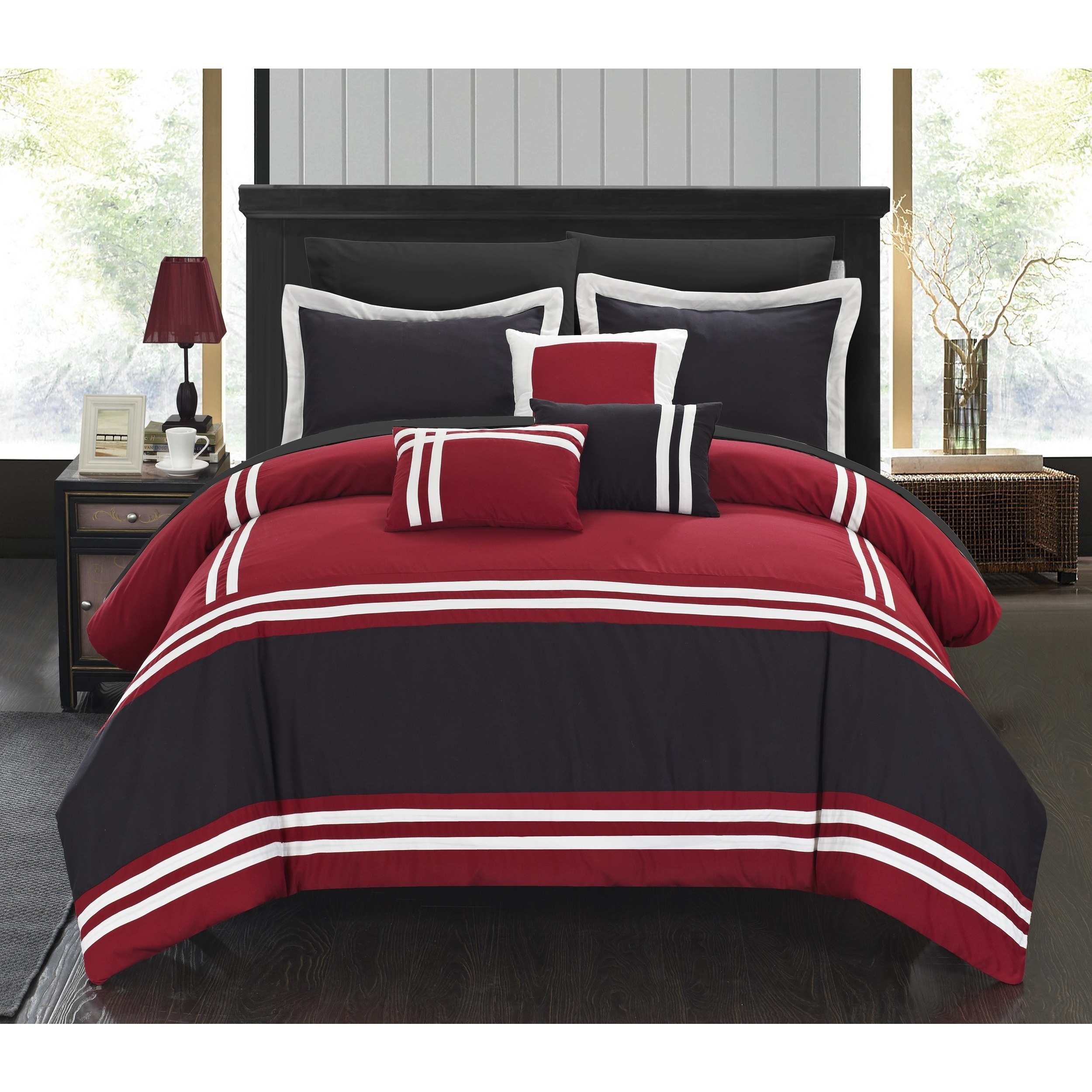 Copper Grove Norreskoven Red And Black Oversized 10 Piece Bed Copper Grove Norreskoven Red And Black Oversized 10 Piece Bed In A Bag With Sheet Set On Free Shipping Today 20223302