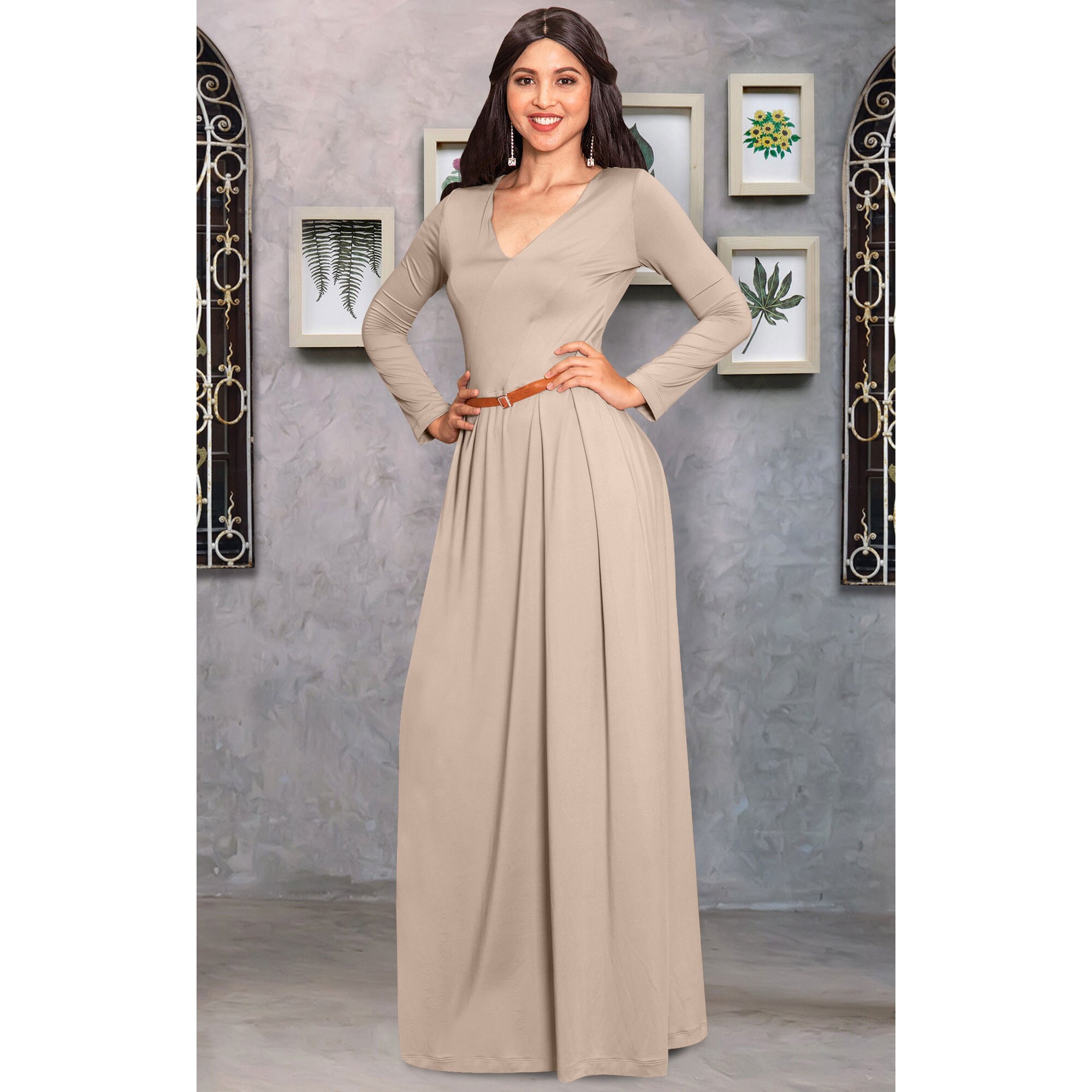 long sleeve occasion maxi dress