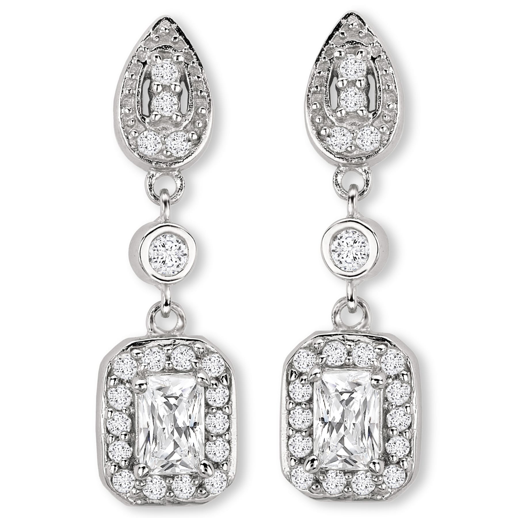 Avanti Sterling Silver Long Dangle Cubic Zirconia Earrings On Avanti Sterling Silver Long Dangle Cubic Zirconia Earrings On Free Shipping Today 10837307