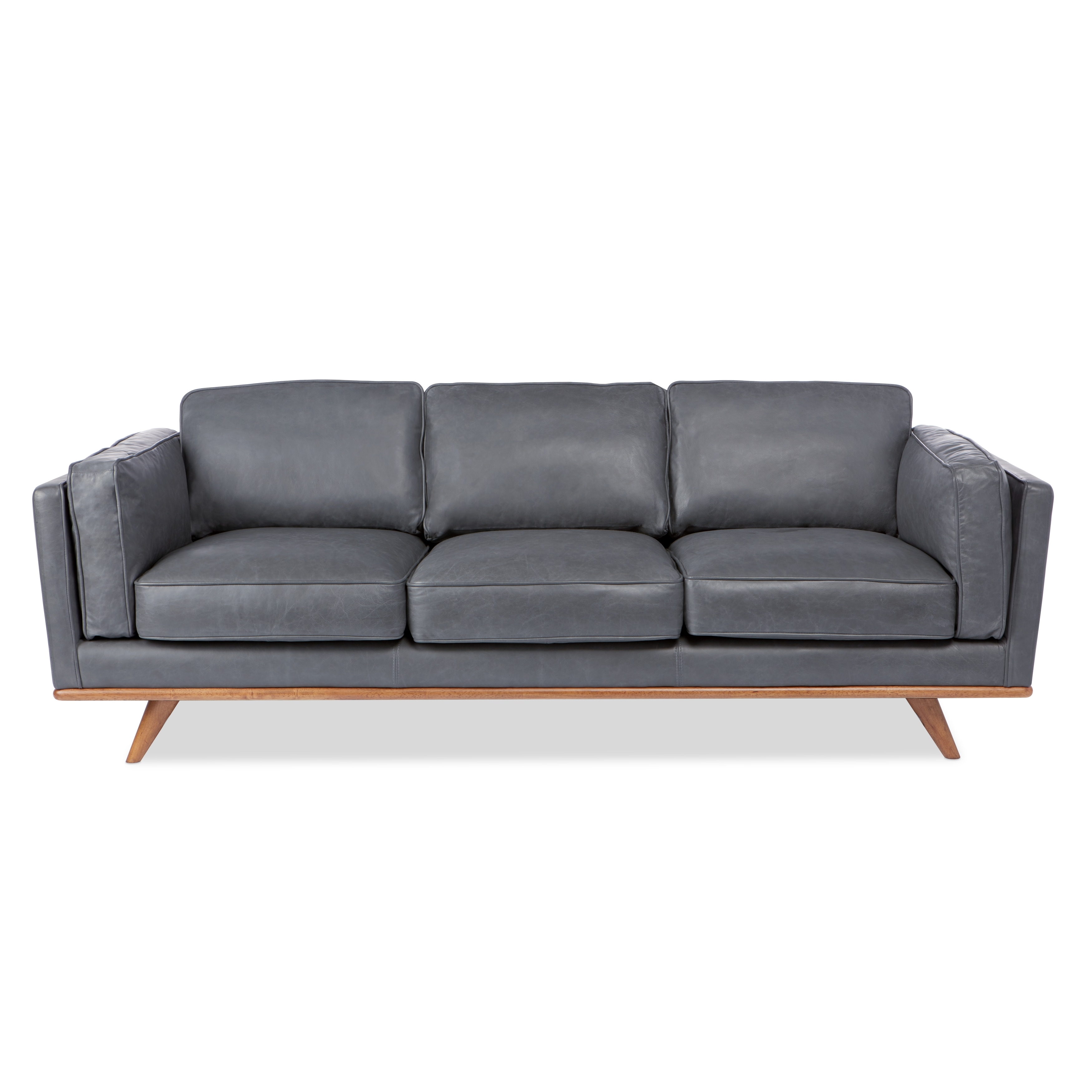 Jasper Laine Del Ray Grey Oxford Leather Sofa Free Shipping Jasper Laine Del Ray Grey Oxford Leather Sofa Free Shipping Today 10845325