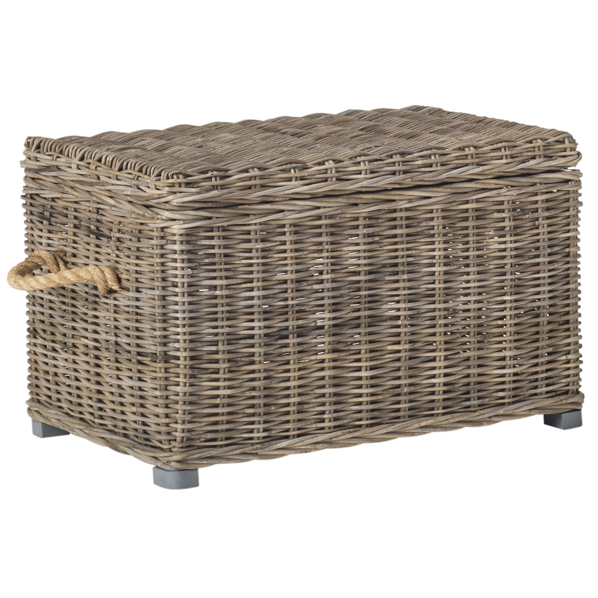 Shop Safavieh Salim Grey Natural Rattan Storage Trunk On Sale