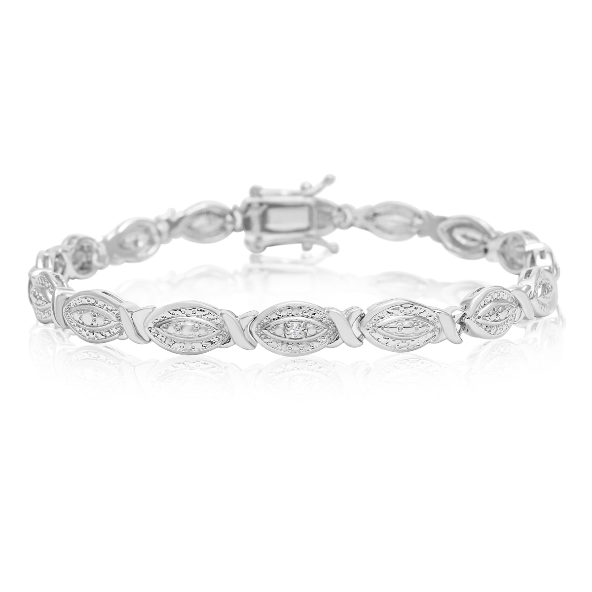 Diamond Accent Hugs And Kisses Bracelet Platinum Over Br 7 Diamond Accent Hugs And Kisses Bracelet Platinum Over Br 7 Inches Free Shipping On Orders 45 10889385