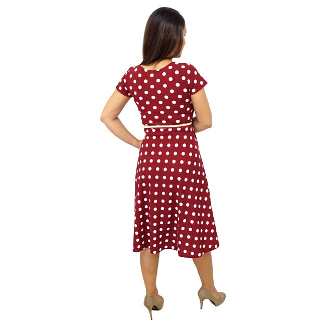 red white spotty dress