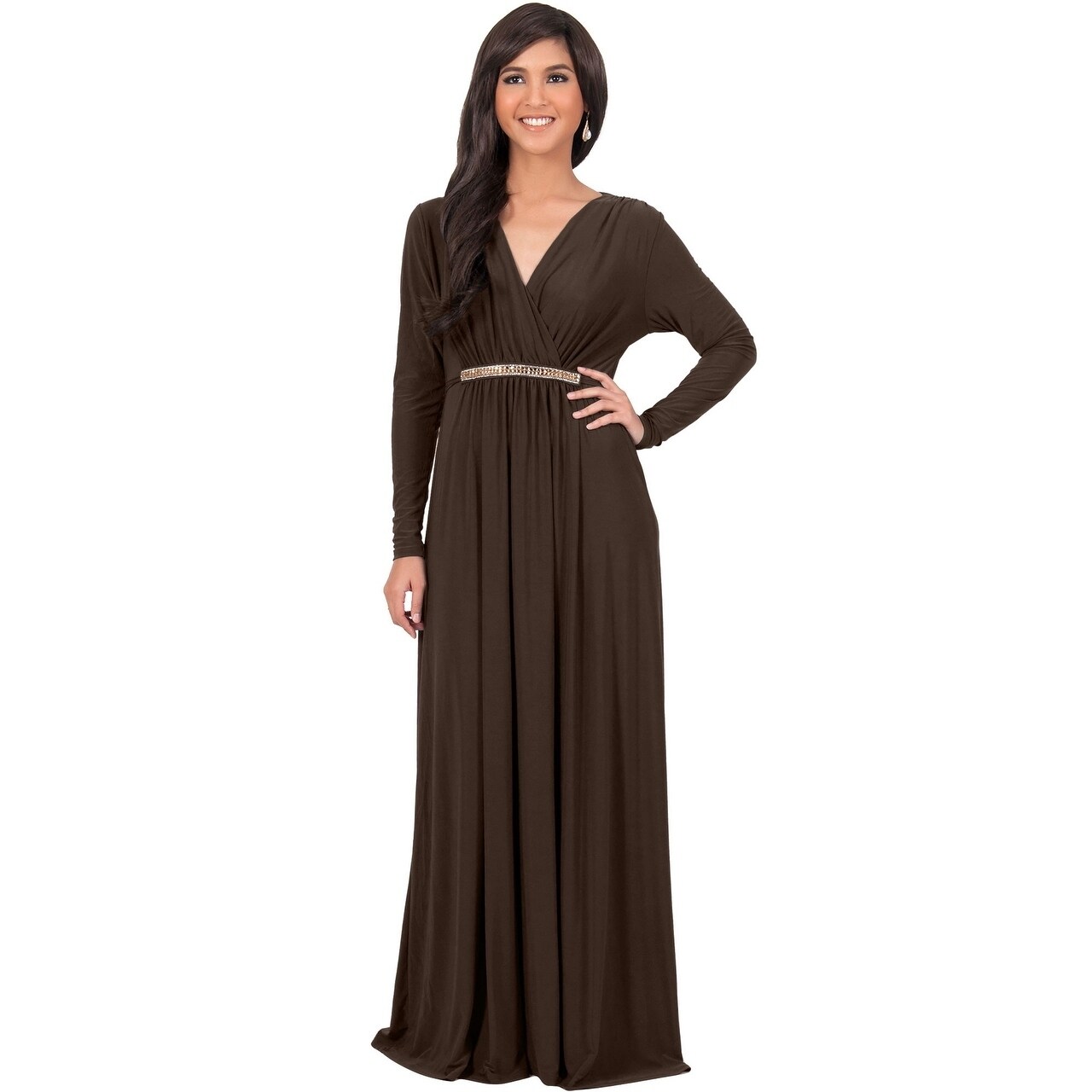 long sleeve caftan maxi dress