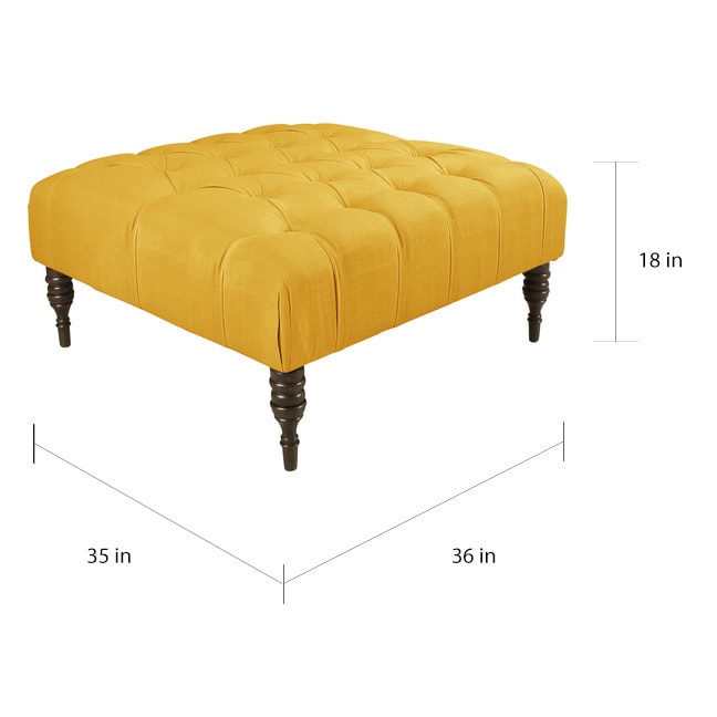 Skyline Furniture Tufted Tail Ottoman In Linen French Skyline Furniture Tufted Tail Ottoman In Linen French Yellow Free Shipping Today 10925023