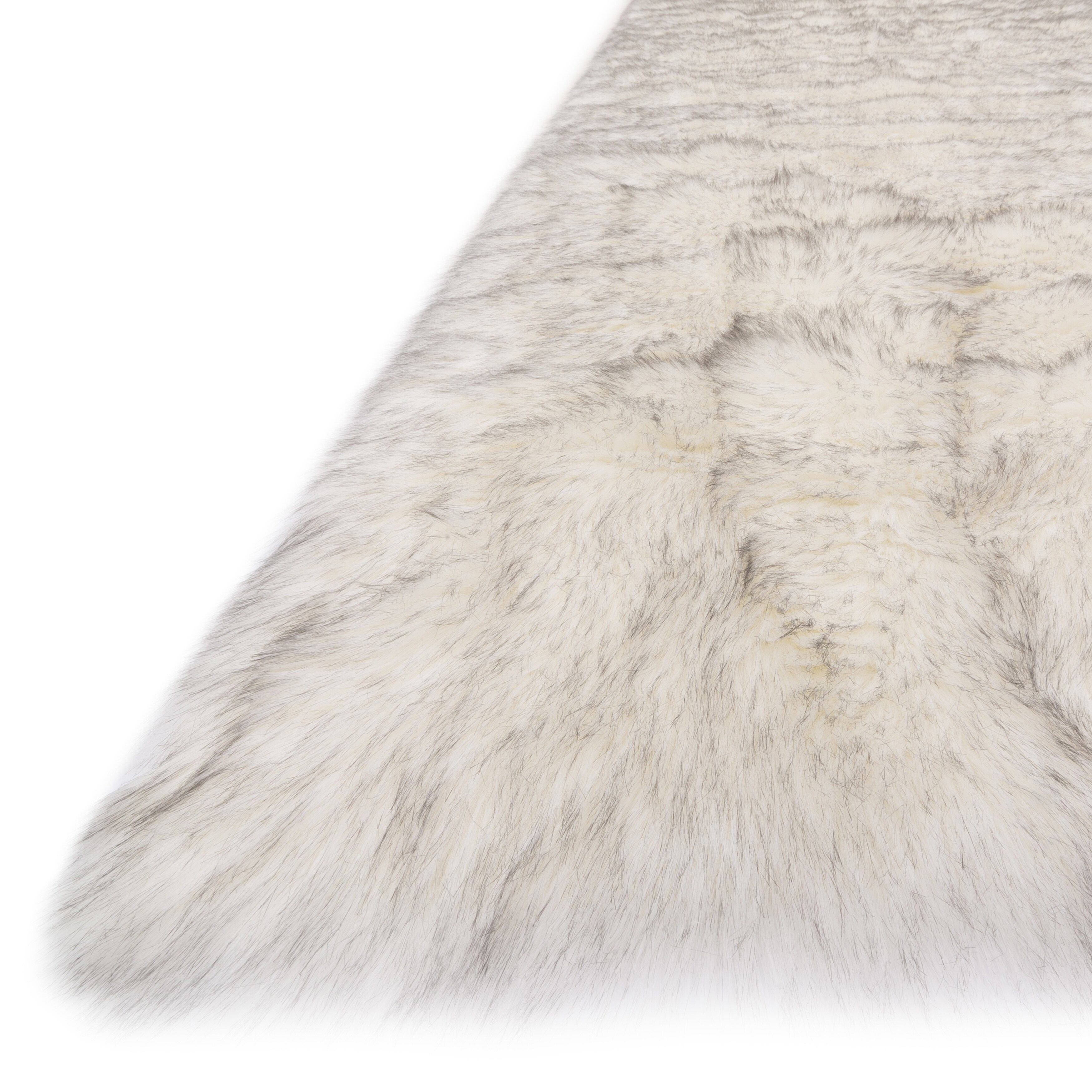 Shop Silver Orchid Martin Faux Fur Ivory Grey Shag Rug 710 X 10