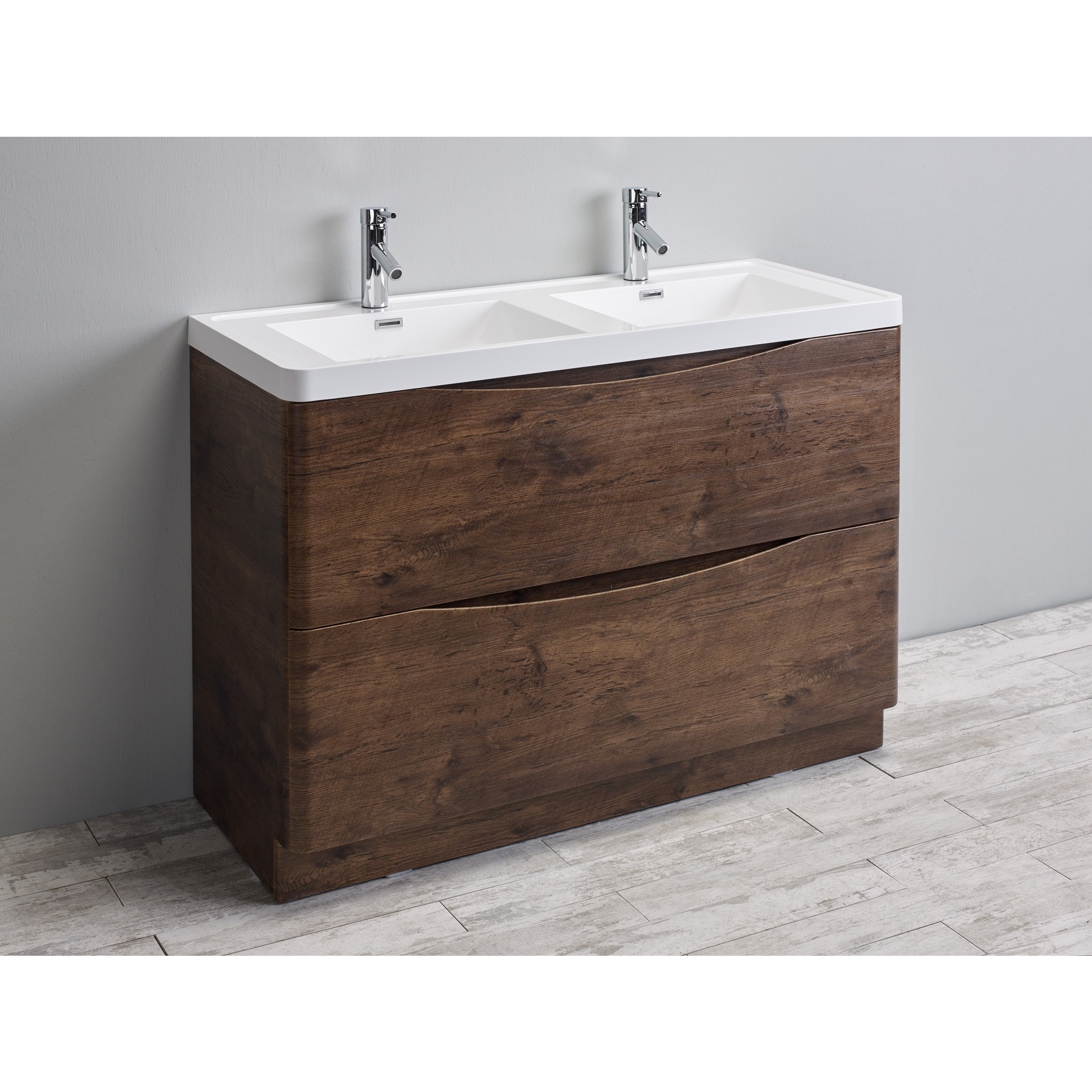 Eviva Smile 48 Inch Rosewood Modern Bathroom Vanity Set With Eviva Smile 48 Inch Rosewood Modern Bathroom Vanity Set With Integrated White Acrylic Double Sink Free Shipping Today 10951754