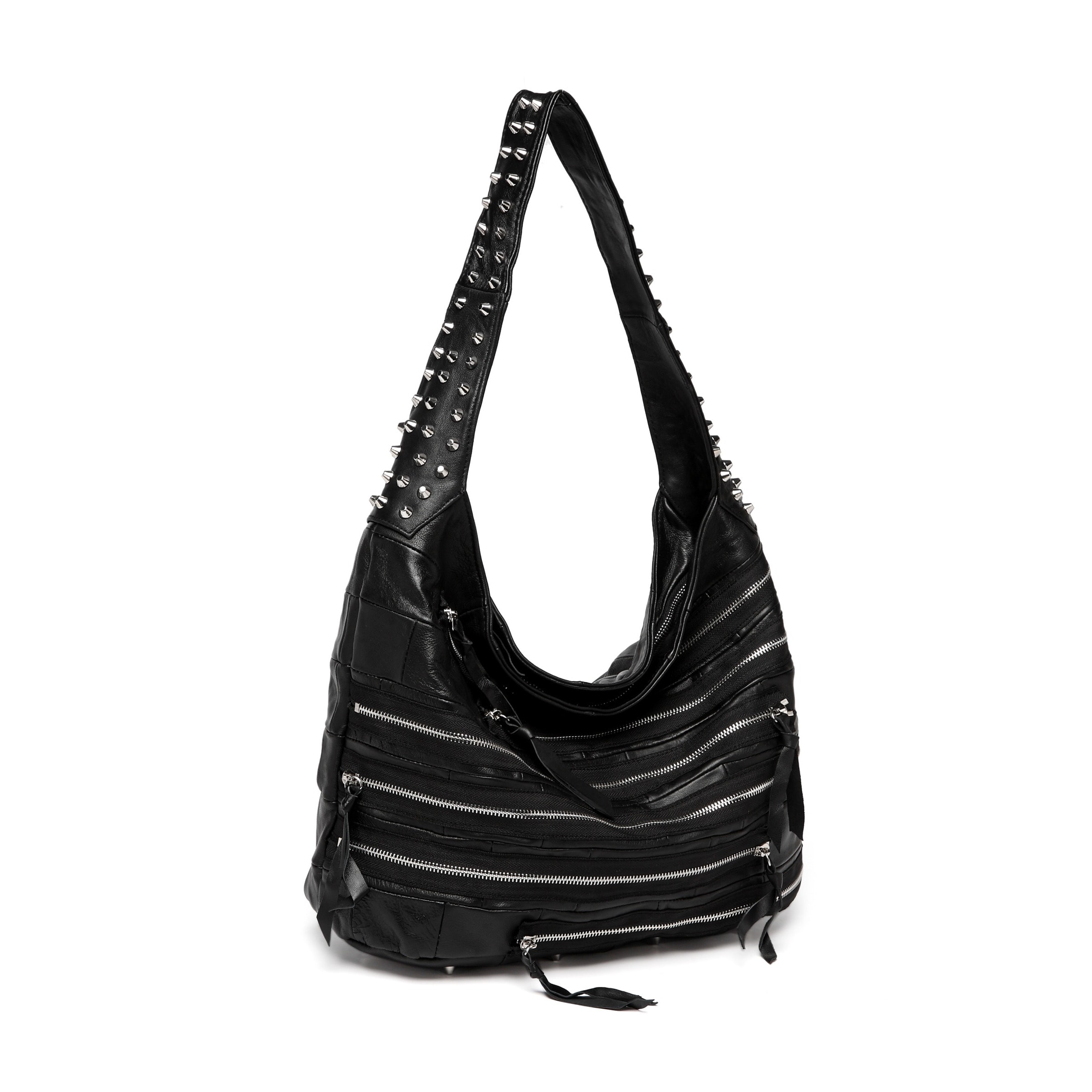 Vicenzo Leather Swagger Studded Hobo Handbag On Free Vicenzo Leather Swagger Studded Hobo Handbag On Free Shipping Today 10971441