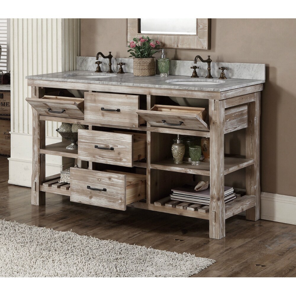 Rustic Style 60 Inch Double Sink Bathroom Vanity Free Rustic Style 60 Inch Double Sink Bathroom Vanity Free Shipping Today 10992389