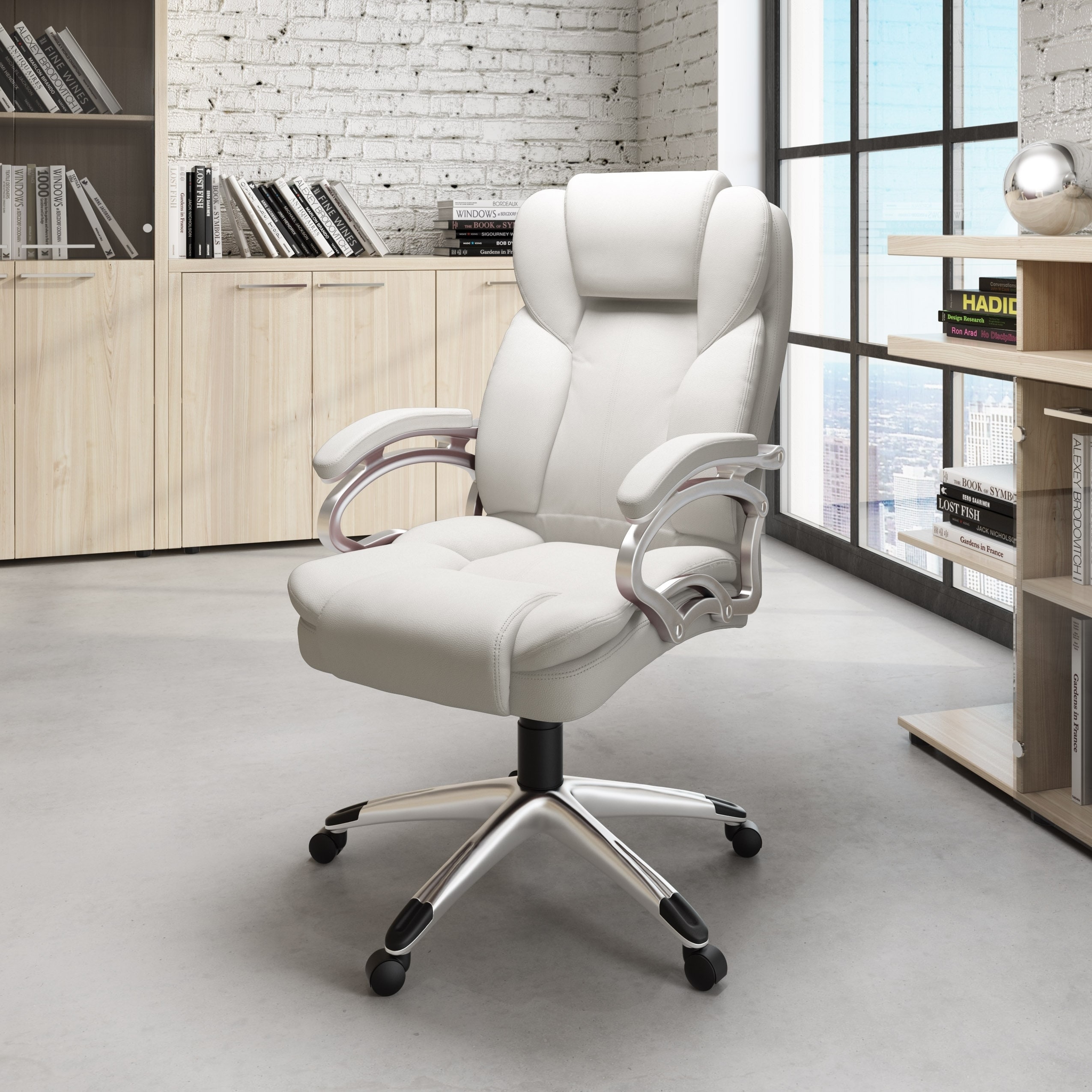 Executive White Leatherette Office Chair Free Shipping Today Executive White Leatherette Office Chair Free Shipping Today 11040756