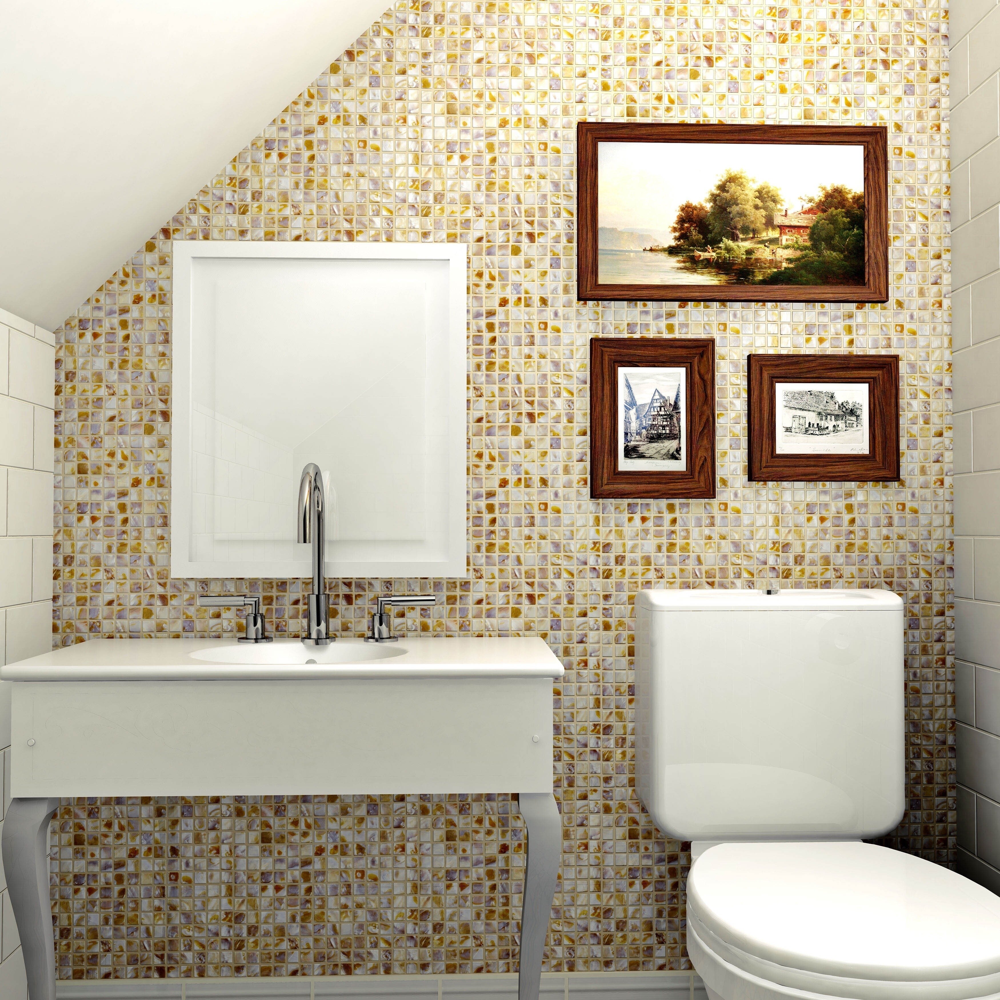 Somertile 12x12 Inch Seashell Square Natural Mosaic Wall Somertile 12x12 Inch Seashell Square Natural Mosaic Wall Tile Case Of 10 Free Shipping Today 18060074