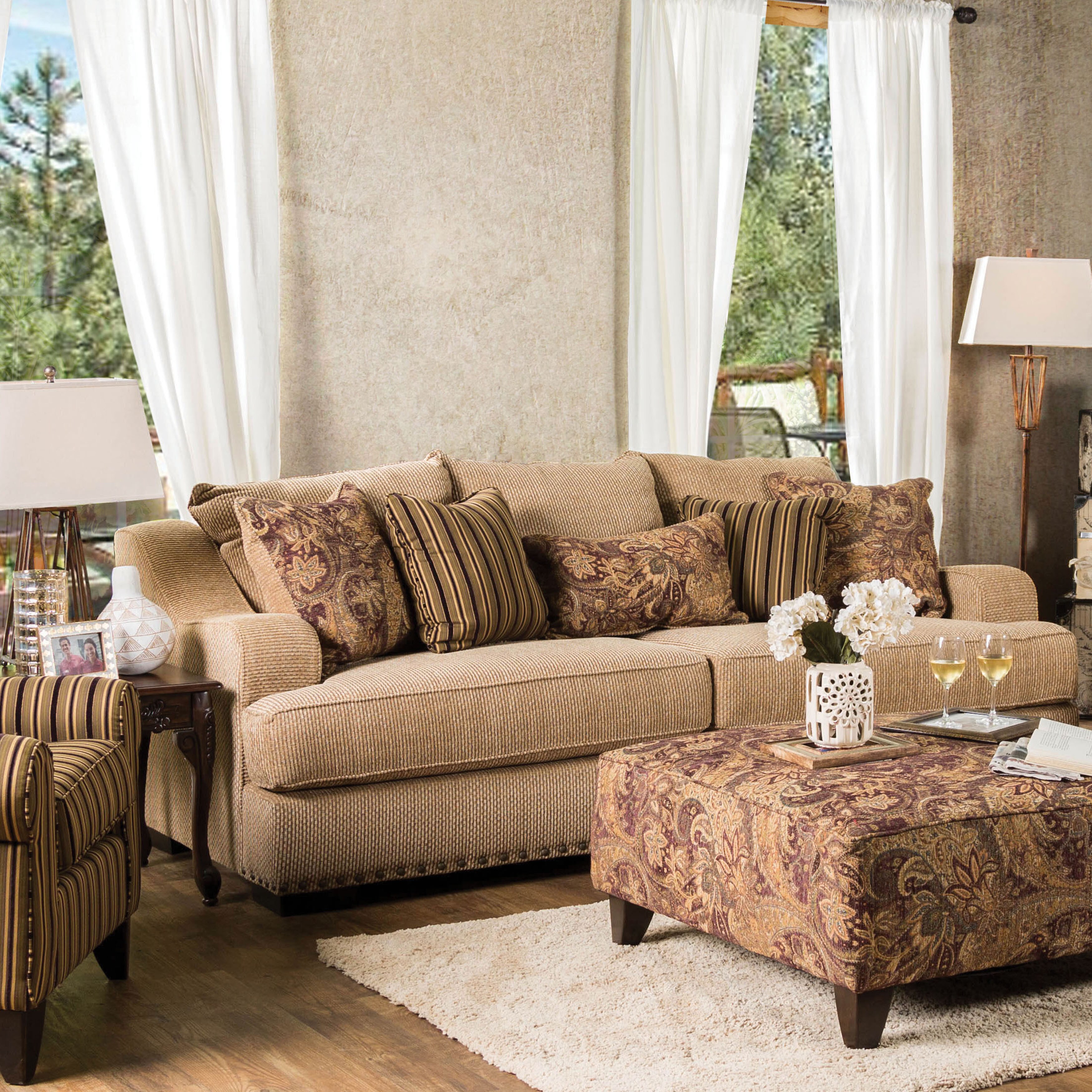 Furniture Of America Sie Transitional Tan Microfiber Sofa Furniture Of America Sie Transitional Tan Microfiber Sofa On Free Shipping Today 11078943