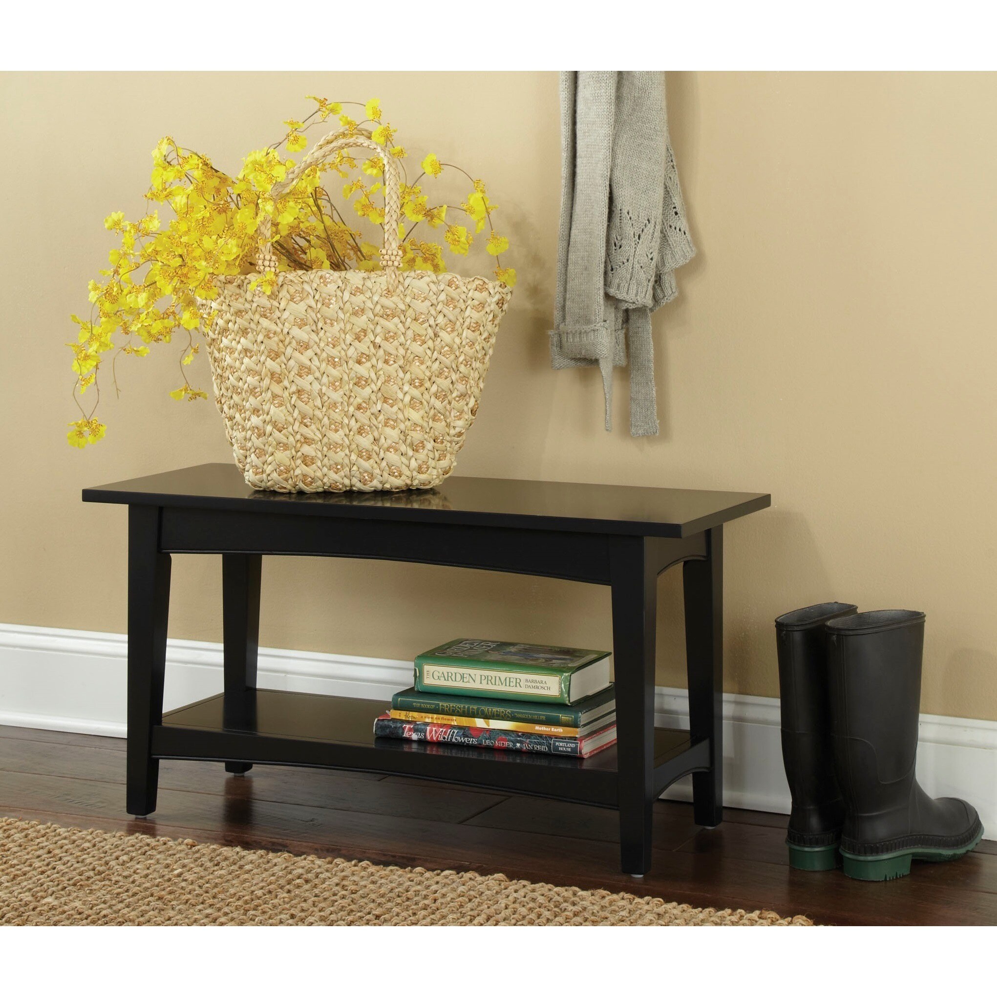 Shop Copper Grove Daintree Wood Entryway Bench With Shelf Free