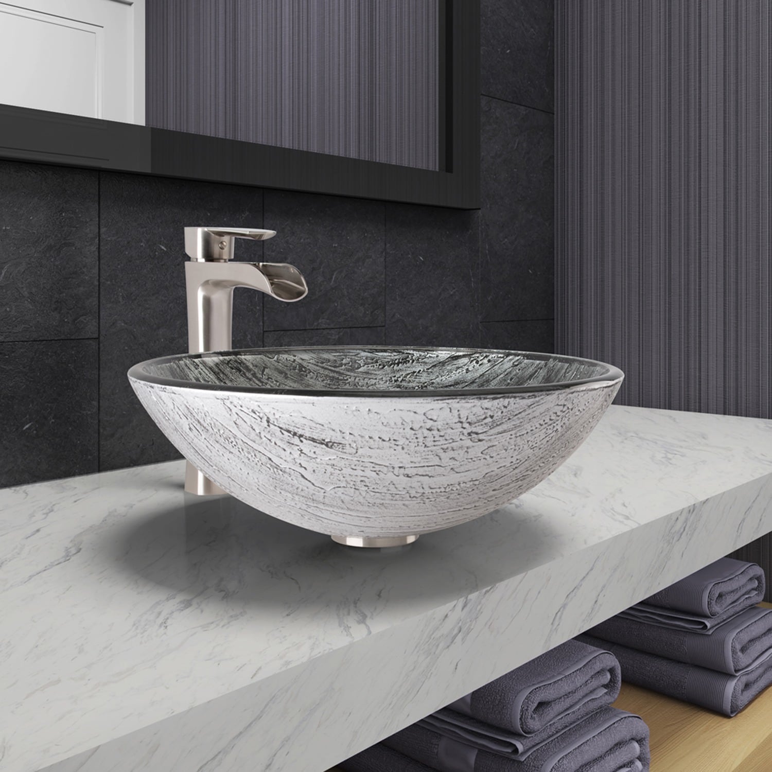 Vigo Anium Gl Vessel Bathroom Sink And Niko Faucet Set In Vigo Anium Gl Vessel Bathroom Sink And Niko Faucet Set In Brushed Nickel Finish On Free Shipping Today 11118414