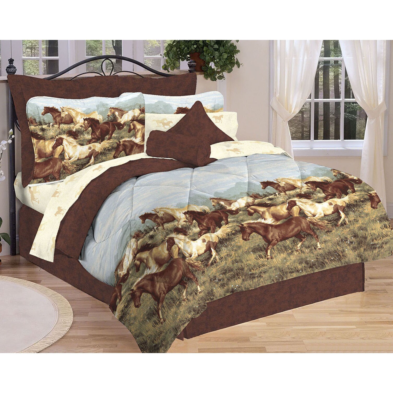 Shop Thunder Run Horse Themed Bed In A Bag Comforter Set Ships