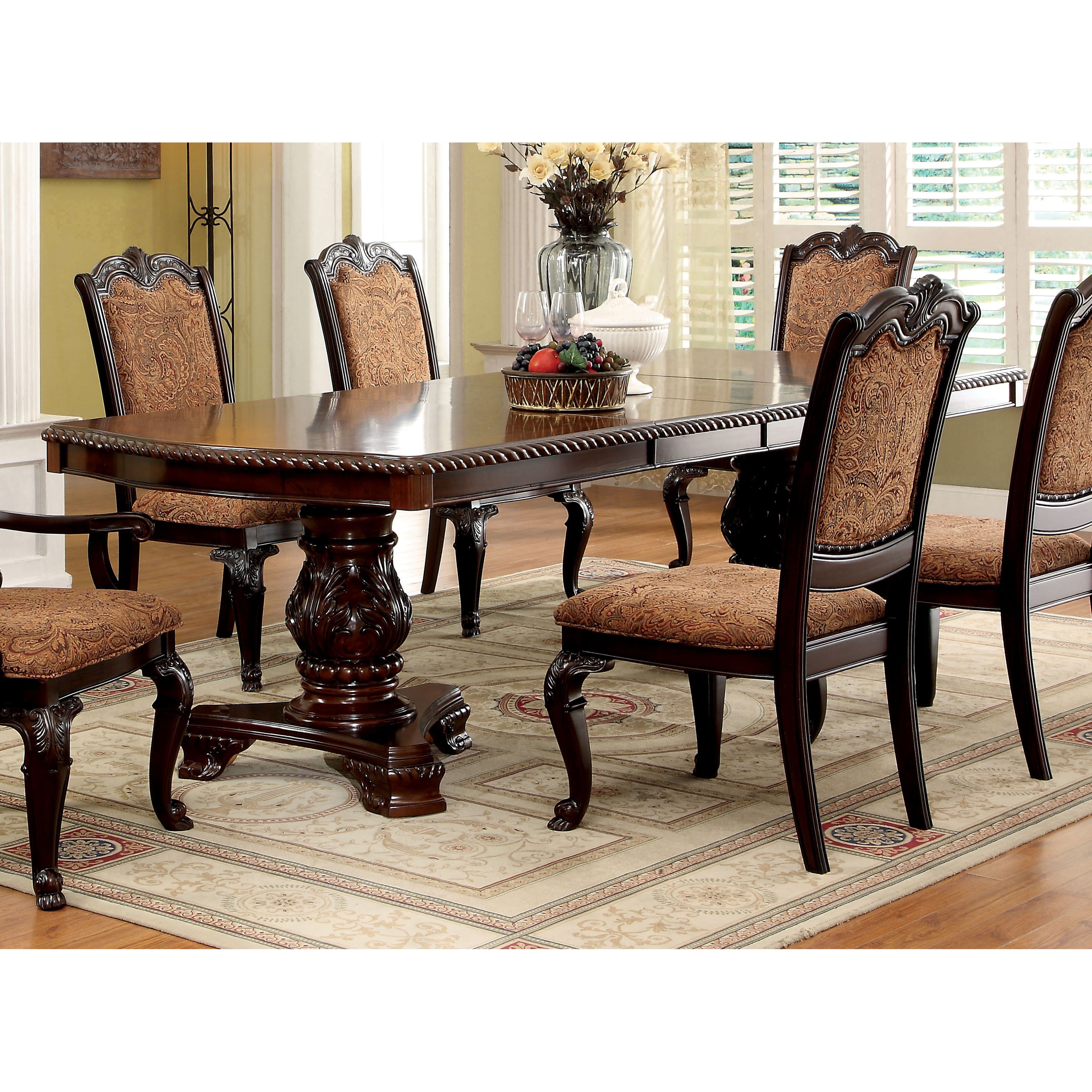 Furniture Of America Oskarre Formal Brown Cherry 108 Inch Dining Furniture Of America Oskarre Formal Brown Cherry 108 Inch Dining Table Free Shipping Today 18137868
