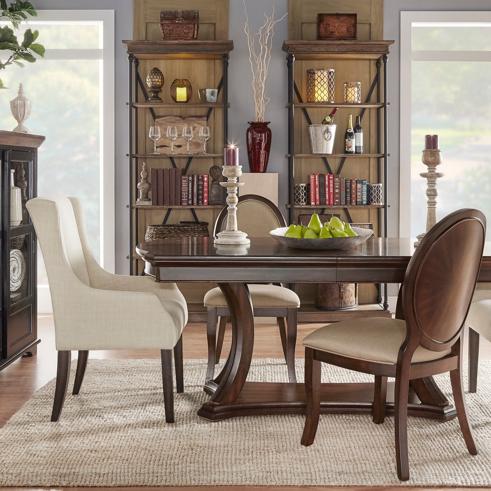 Verdiana Rich Brown Cherry Finish Extending Dining Table By Verdiana Rich Brown Cherry Finish Extending Dining Table By Inspire Q Clic