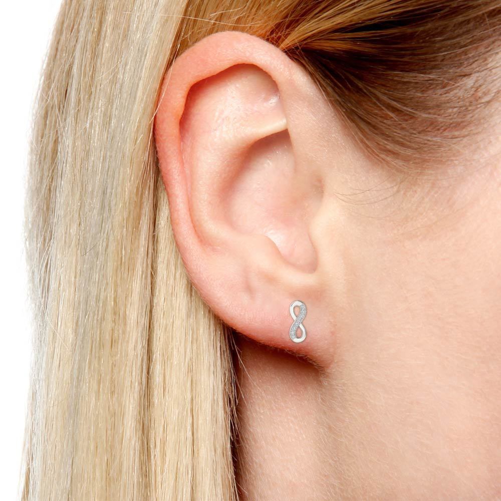 Aalilly 10k White Gold Diamond Accents Infinity Stud Earrings Free Aalilly 10k White Gold Diamond Accents Infinity Stud Earrings Free Shipping Today 18154211