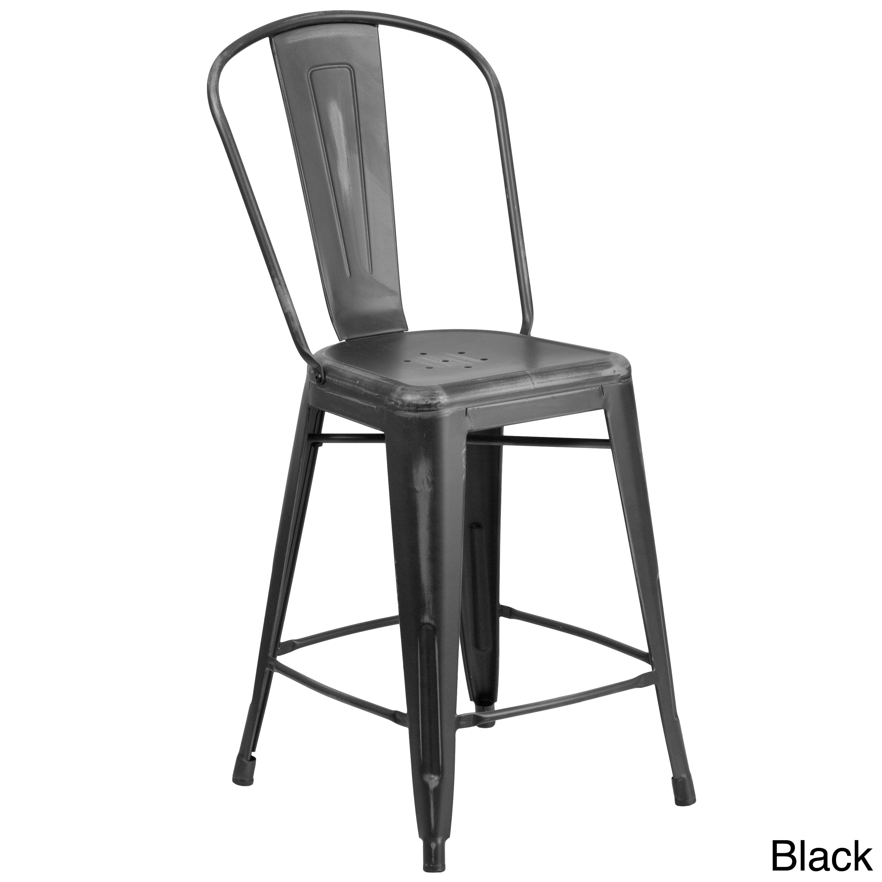 Clay Alder Home Langley Distressed Metal Indoor 24 Inch Counter Clay Alder Home Langley Distressed Metal Indoor 24 Inch Counter Height Stool Free Shipping Today 20255025