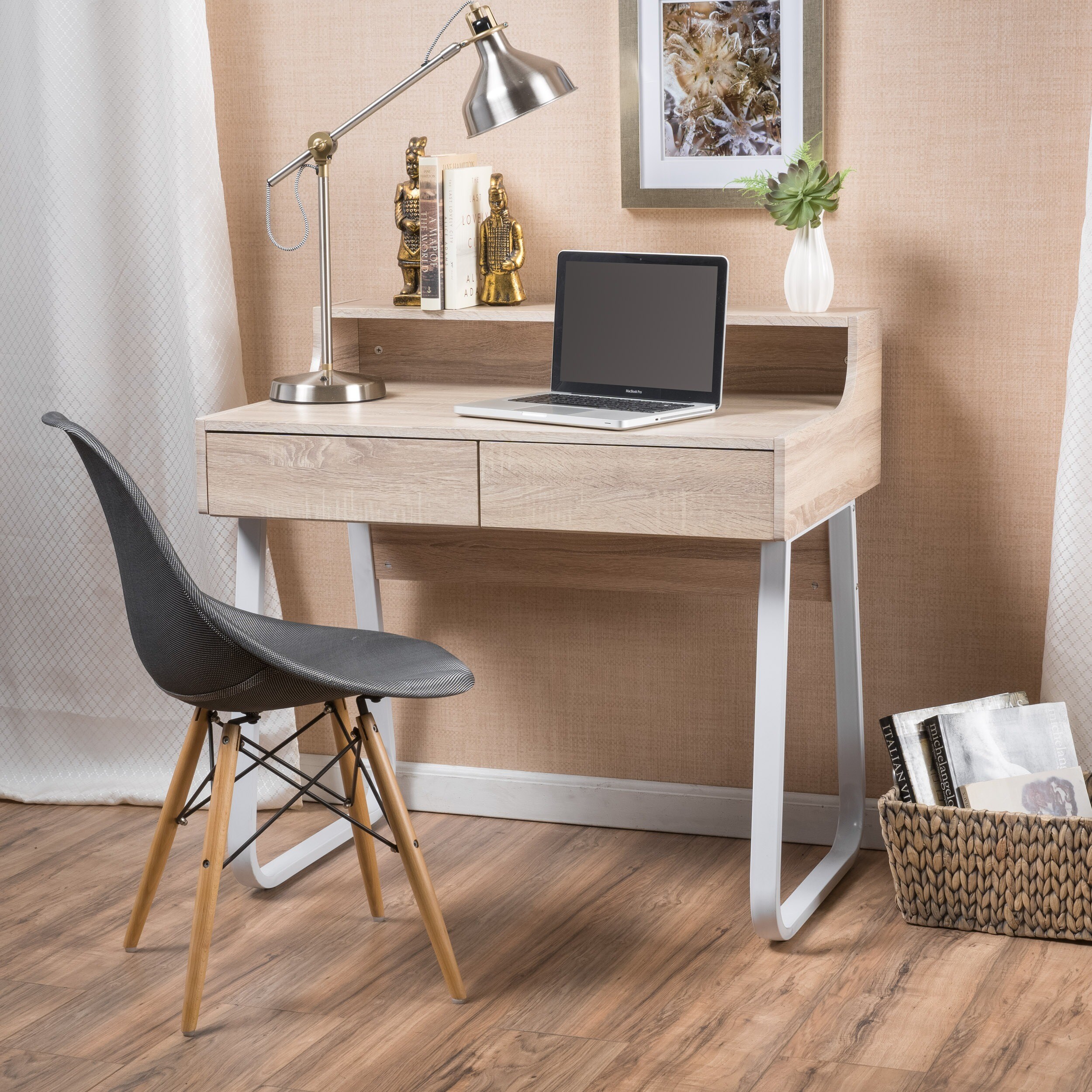 seanan wood computer desk with drawers by christopher knight home