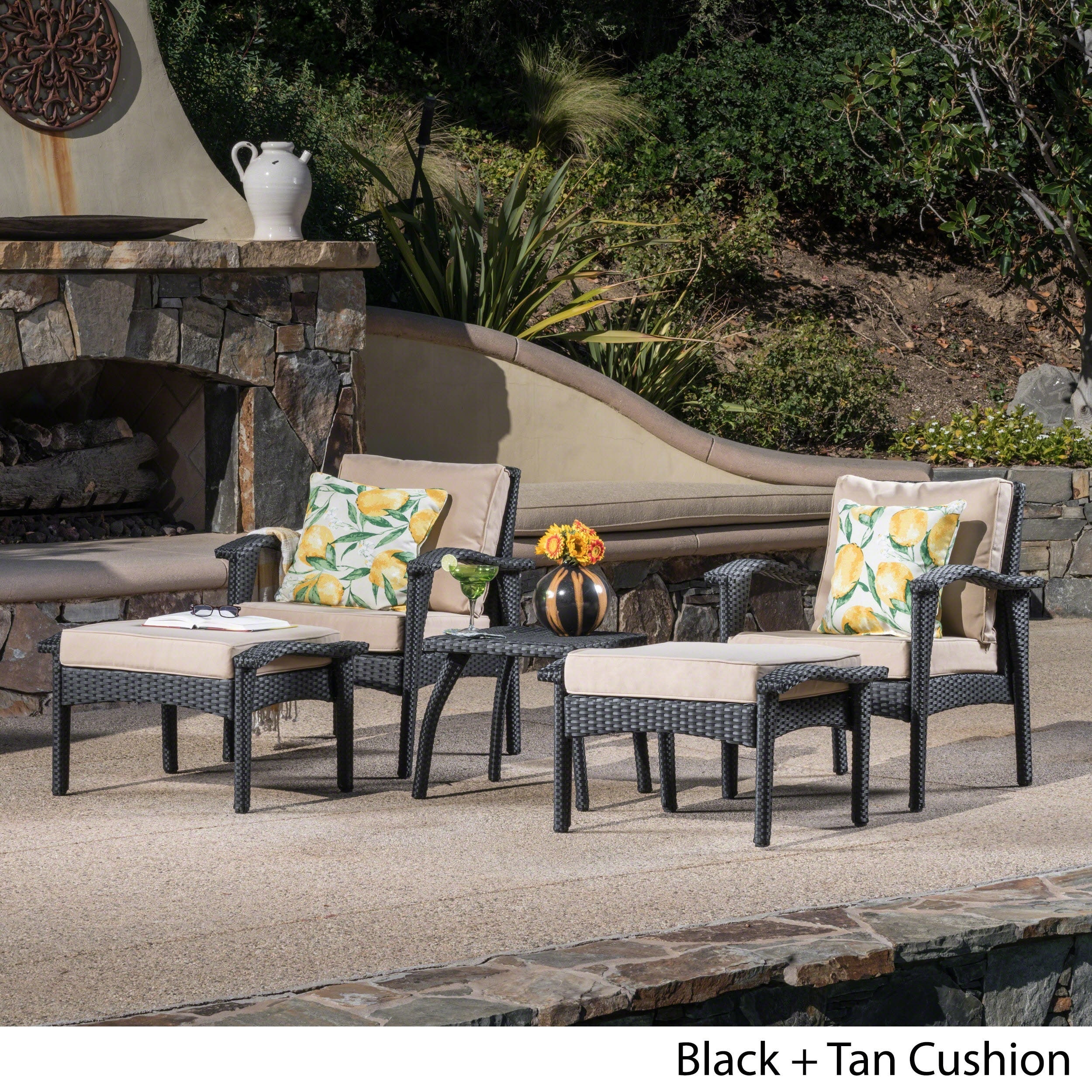 Shop Honolulu Outdoor 5 Piece Wicker Seating Set With Cushions By