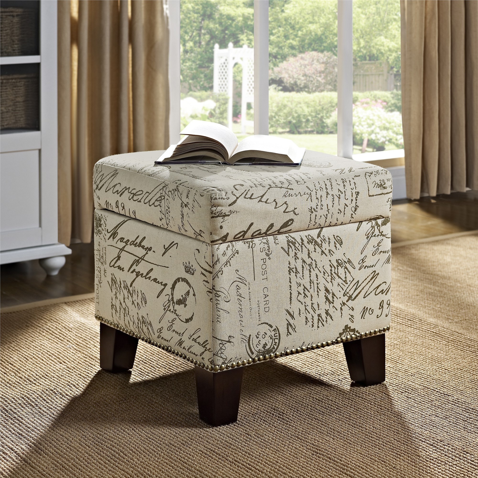 Dorel Living Blake Whitebrown Fabricwood Script Cube Ottoman Free Dorel Living Blake Whitebrown Fabricwood Script Cube Ottoman Free