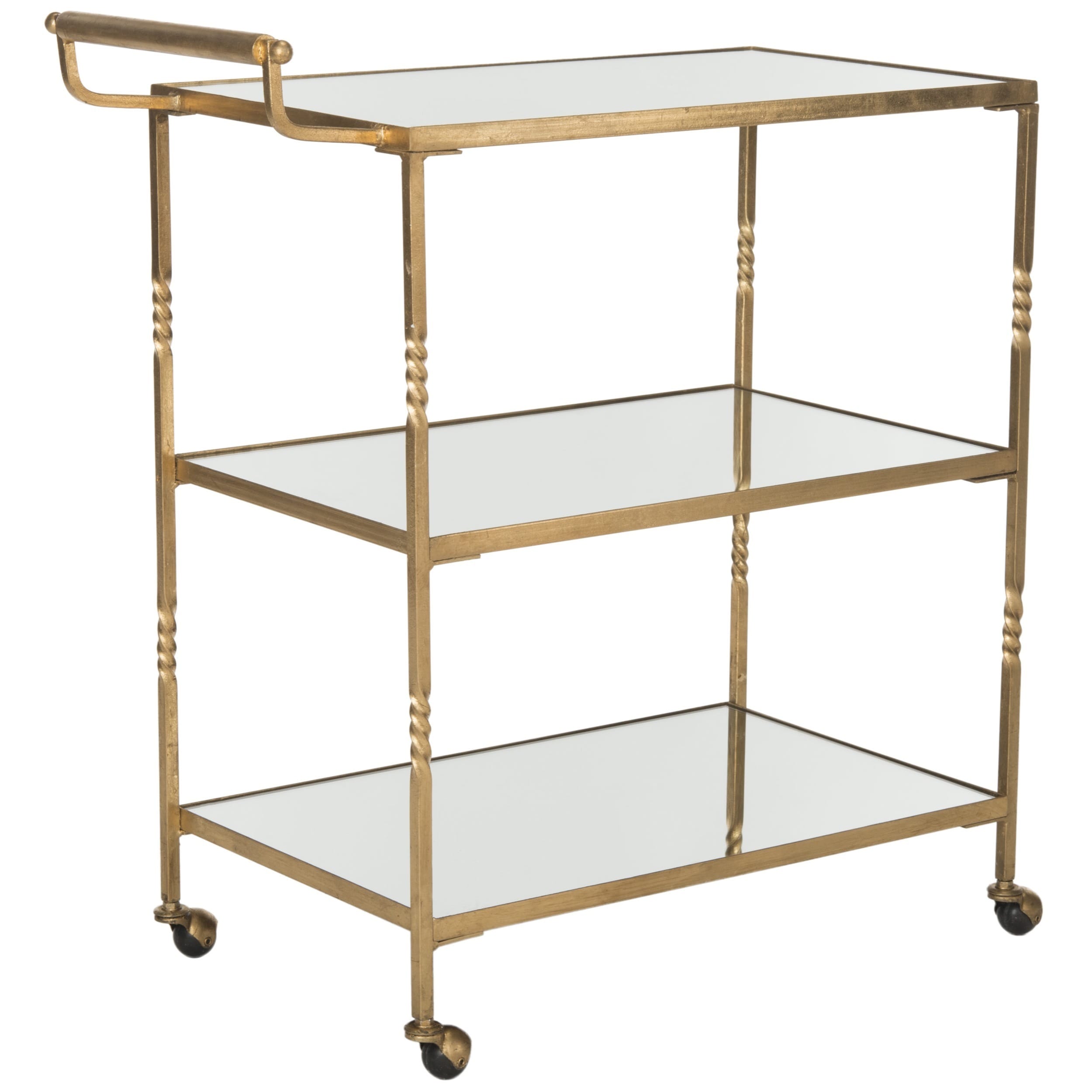Safavieh Aurelius Gold Mirror Top Bar Cart Free Shipping Safavieh Aurelius Gold Mirror Top Bar Cart Free Shipping Today 11391275