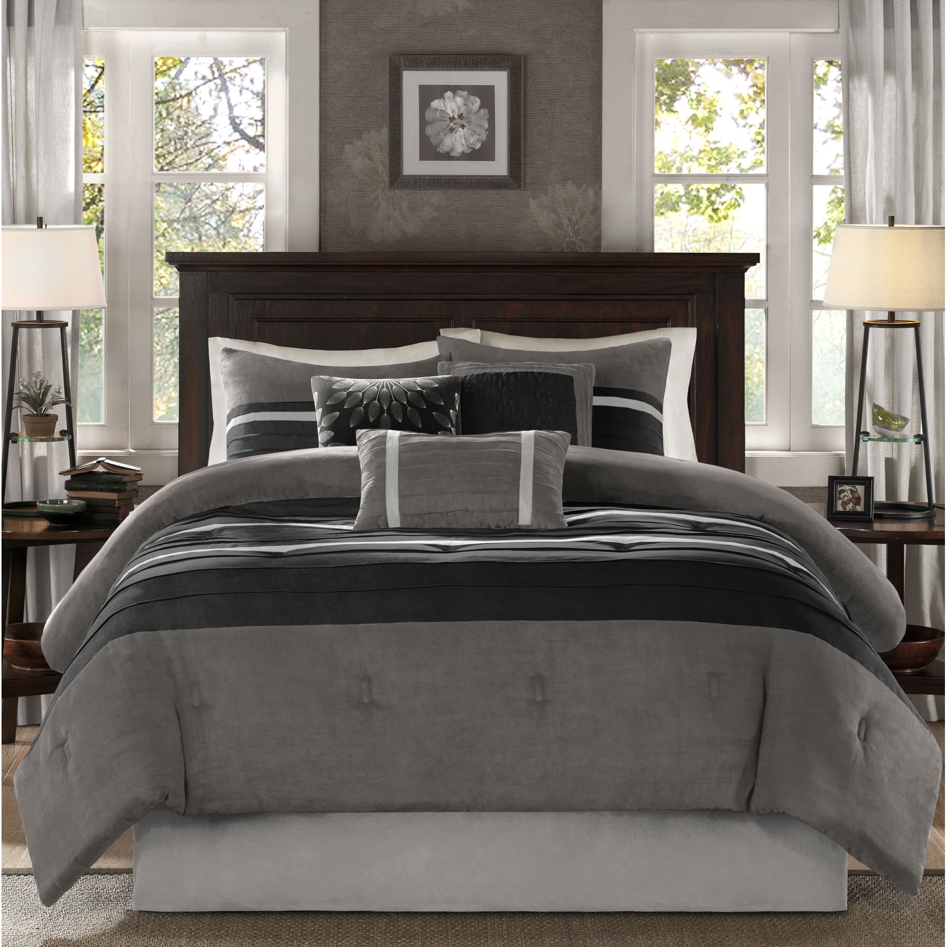 Madison Park Porter Black Grey Comforter Set On Sale Overstock 11417796