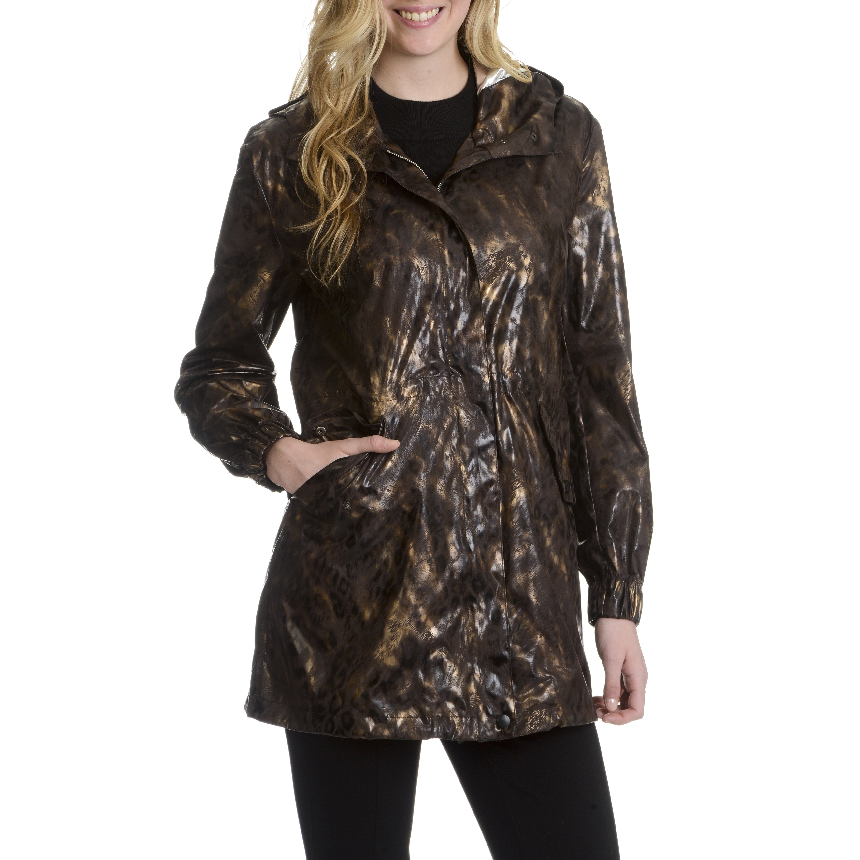 animal print parka