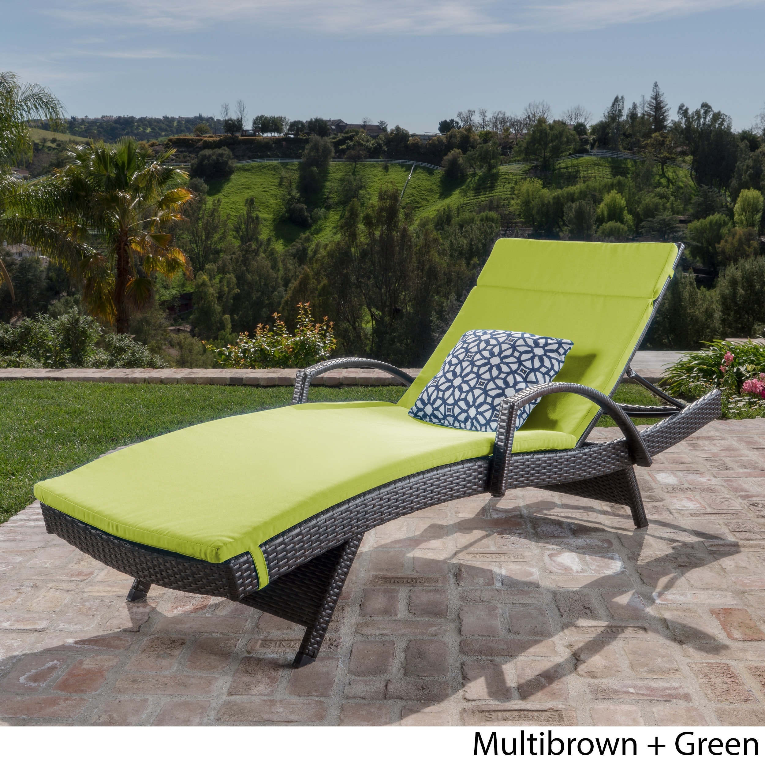 Shop Toscana Outdoor Wicker Armed Chaise Lounge Chair With Cushion