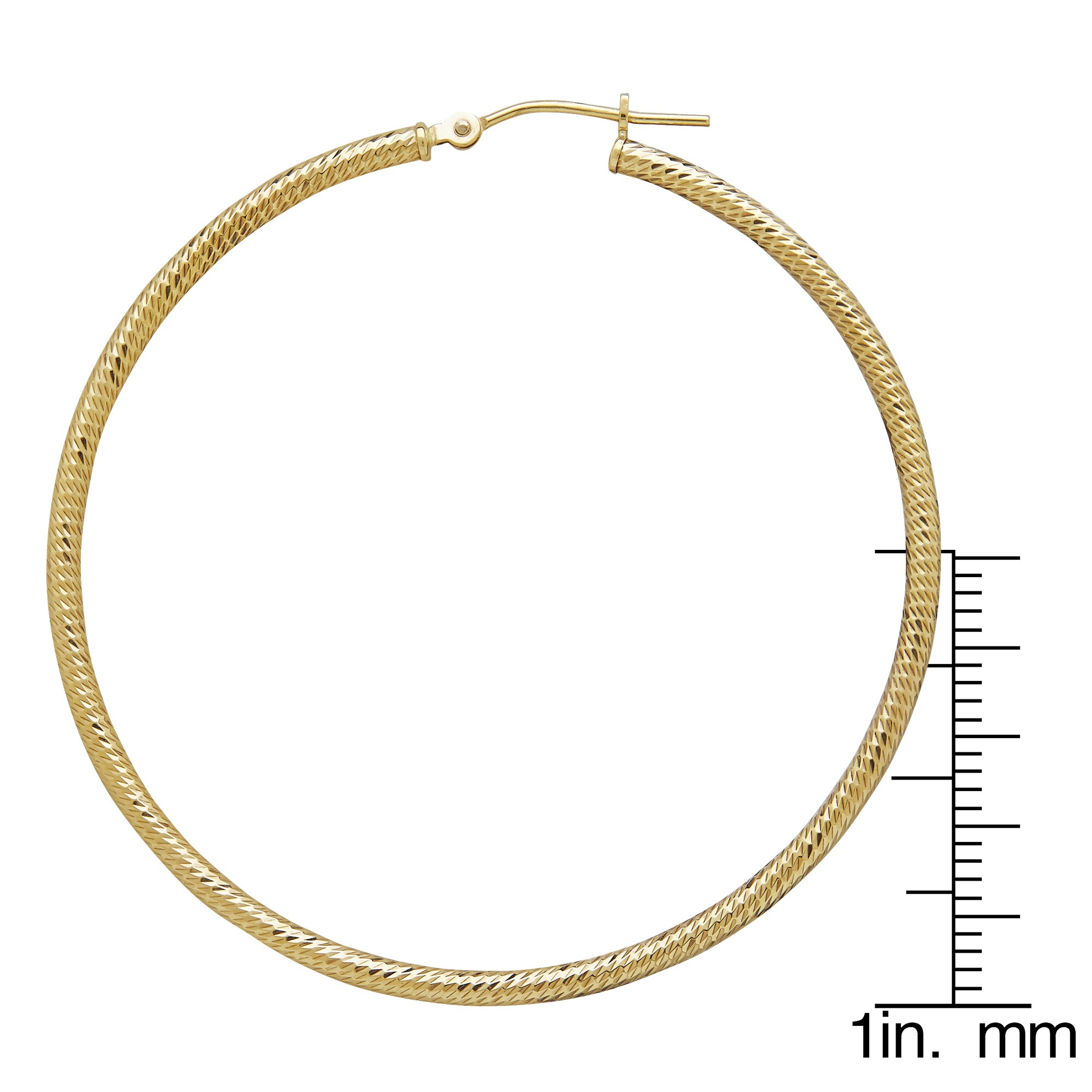 14k Yellow Gold Extra Large Diamond Cut Hoop Earring Free 14k Yellow Gold Extra Large Diamond Cut Hoop Earring Free Shipping Today 11527871