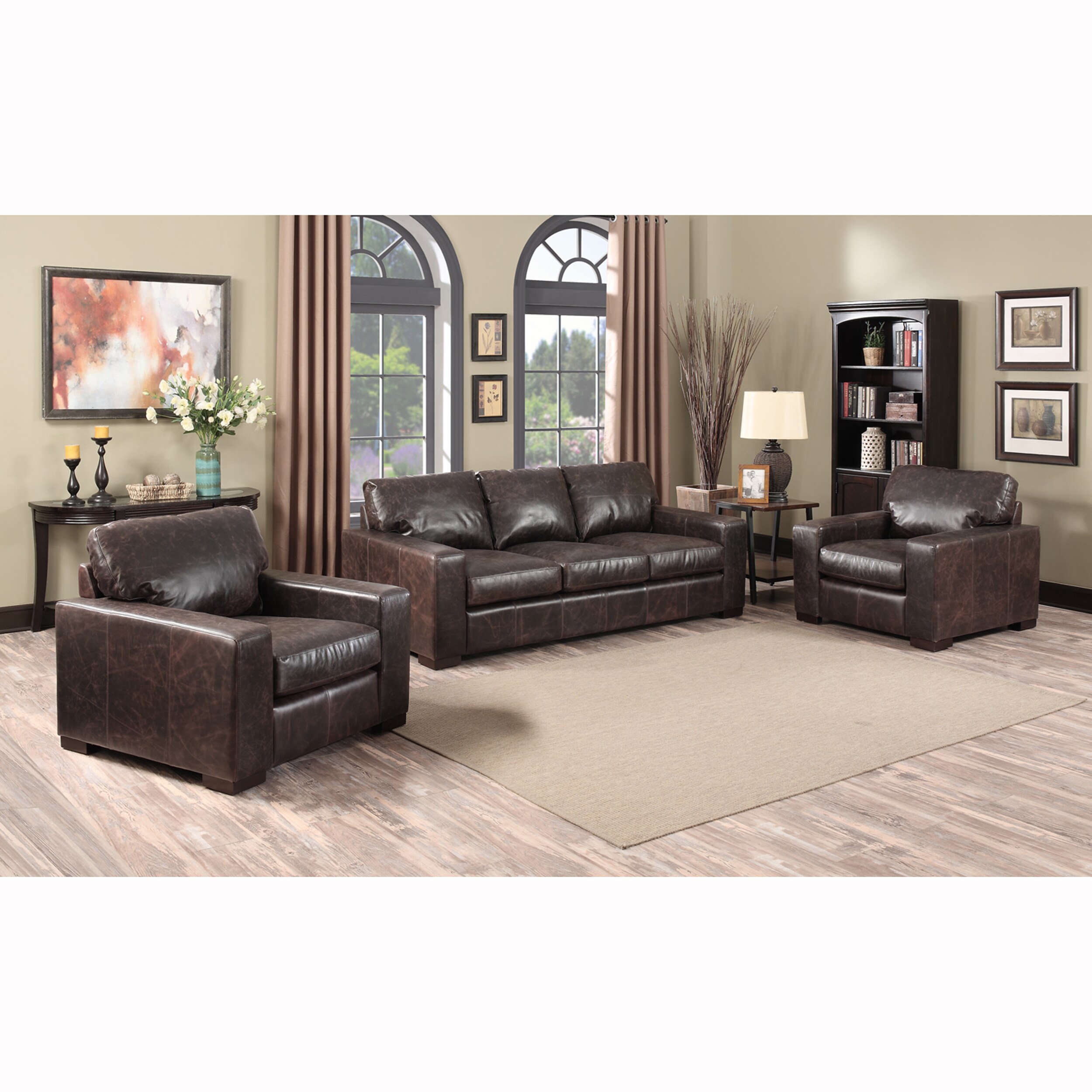 Maxweld Premium Distressed Brown Top Grain Leather Sofa And Two Maxweld Premium Distressed Brown Top Grain Leather Sofa And Two Chairs On Free Shipping Today 11546368