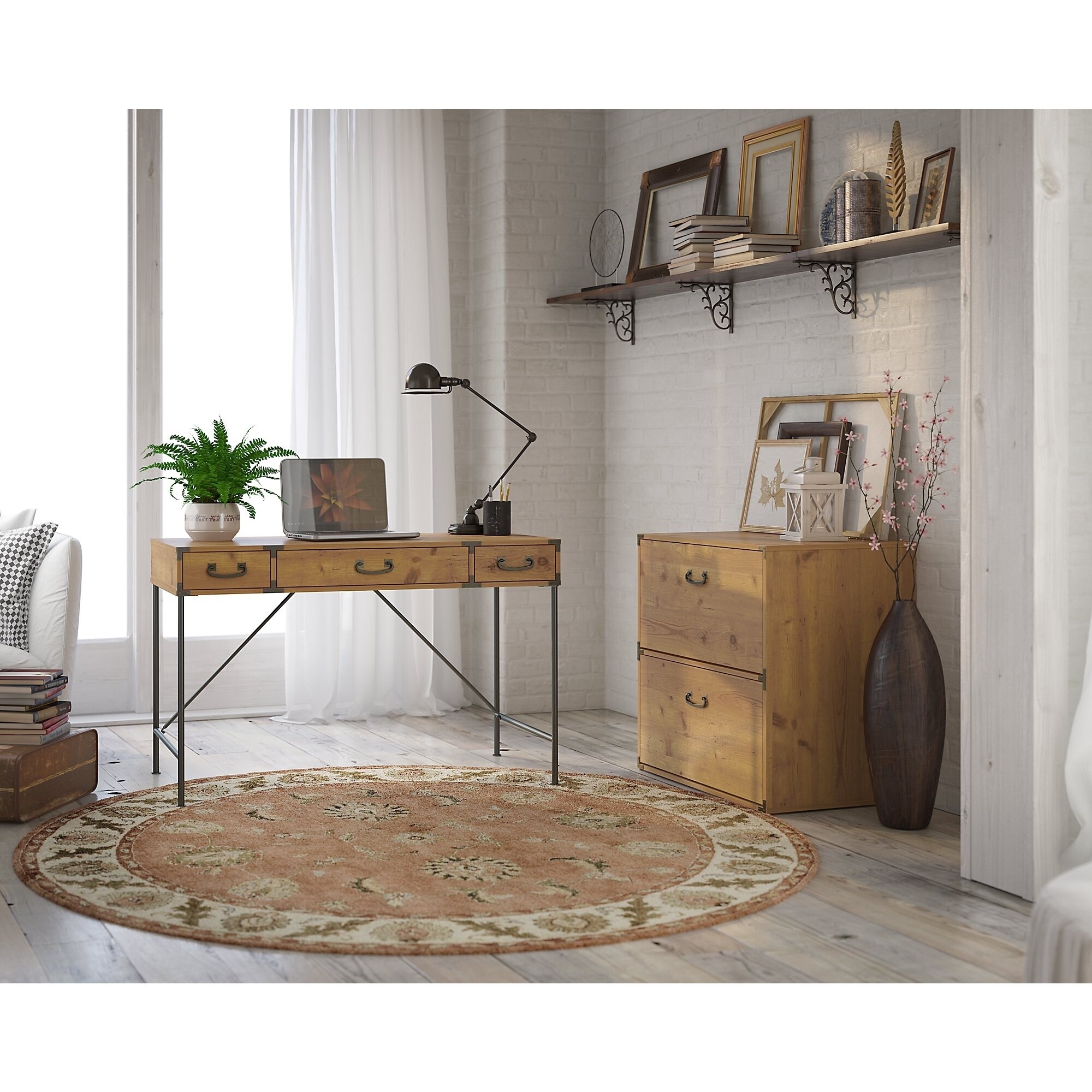 Kathy Ireland Home By Bush Furniture Ironworks Desk With File Kathy Ireland Home By Bush Furniture Ironworks Desk With File Cabinet