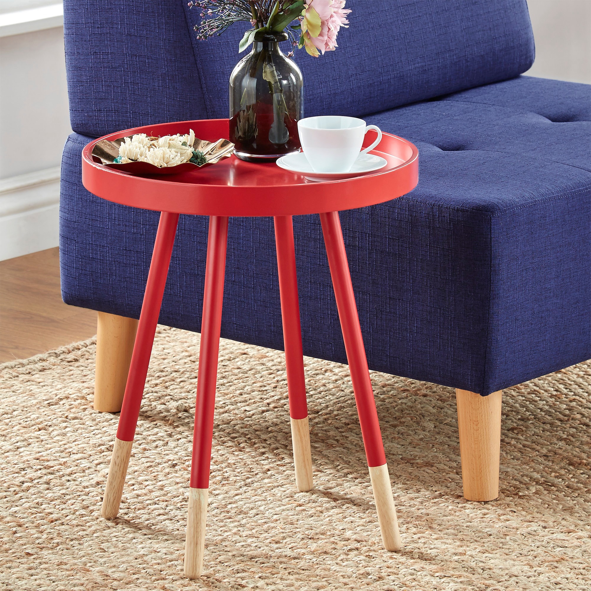 Marcella Paint Dipped Round Spindle Tray Top Side Table Inspire Marcella Paint Dipped Round Spindle Tray Top Side Table Inspire Q Modern On Free Shipping Today 11595516