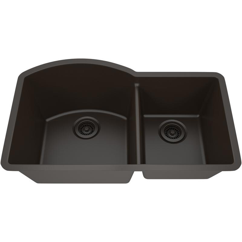 Lexicon Platinum Offset Double Bowl Quartz Composite Kitchen Sink