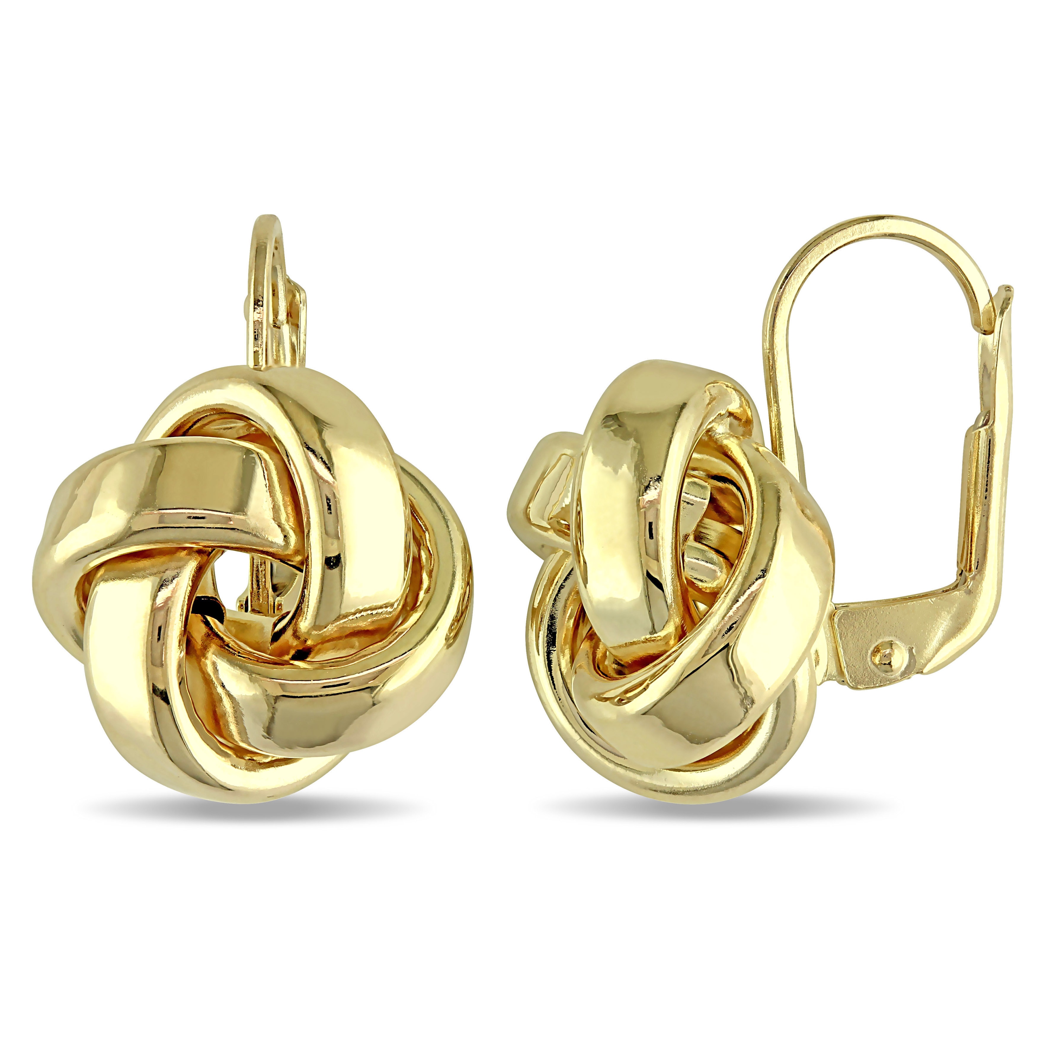 Miadora 10k Yellow Gold Italian Love Knot Leverback Earrings Miadora 10k Yellow Gold Italian Love Knot Leverback Earrings On Free Shipping Today 11613488