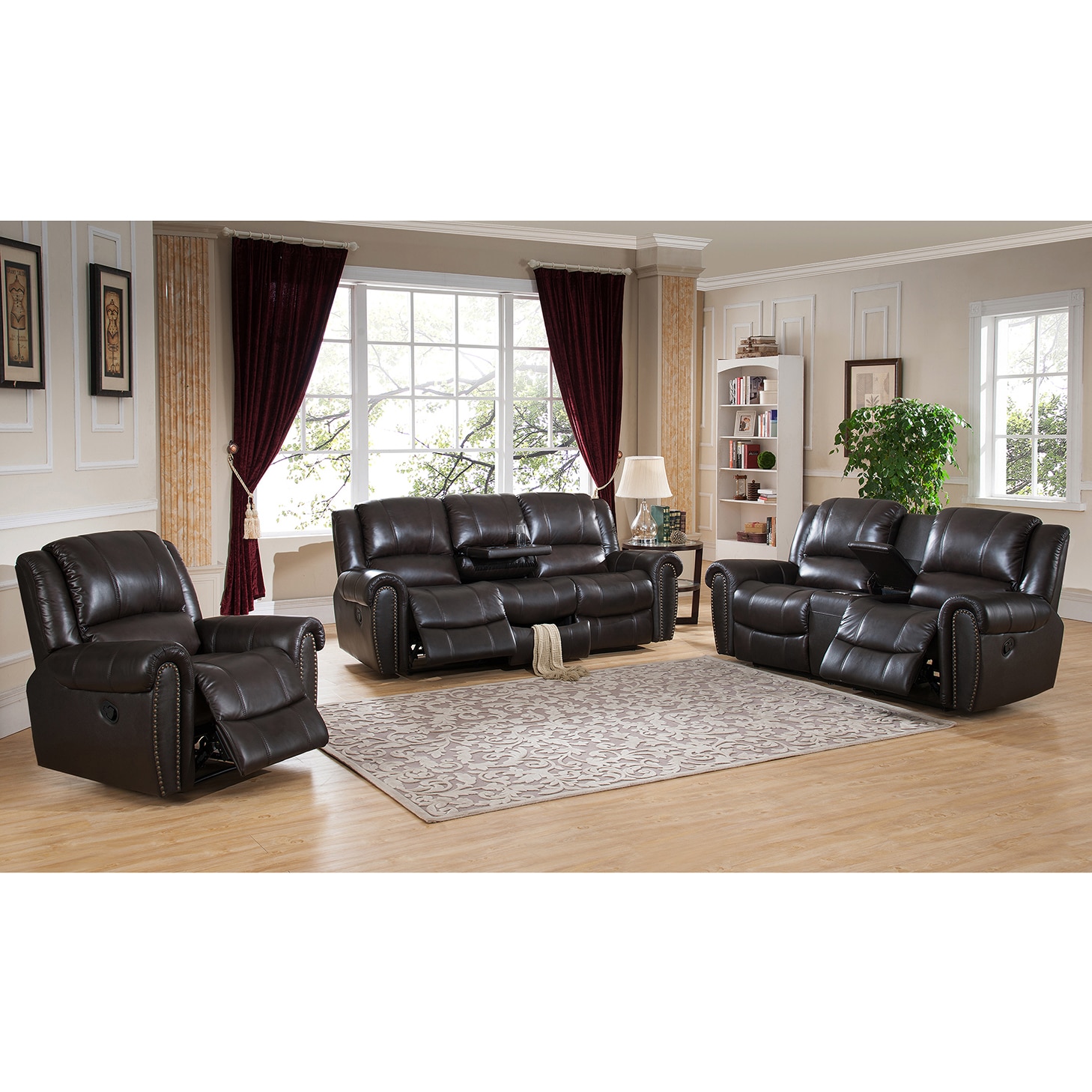 Charlotte Top Grain Leather Reclining Sofa With Memory Foam Charlotte Top Grain Leather Reclining Sofa With Memory Foam Storage Drawer And Pull Out Tray Table Free Shipping Today 11628082