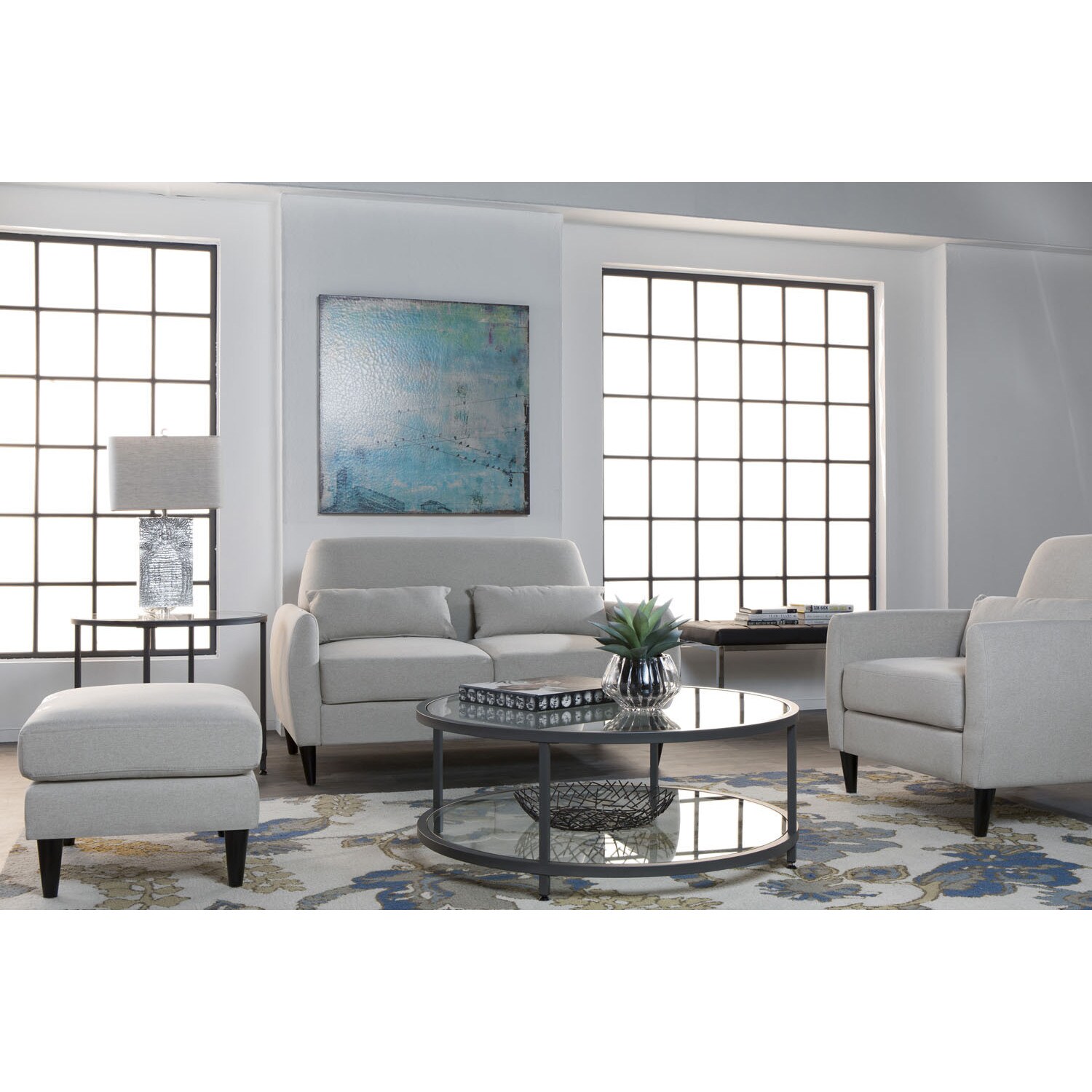 Offex Camber Round Pewter Coffee Table With Clear Tempered Offex Camber Round Pewter Coffee Table With Clear Tempered Gl Free Shipping Today 11641678