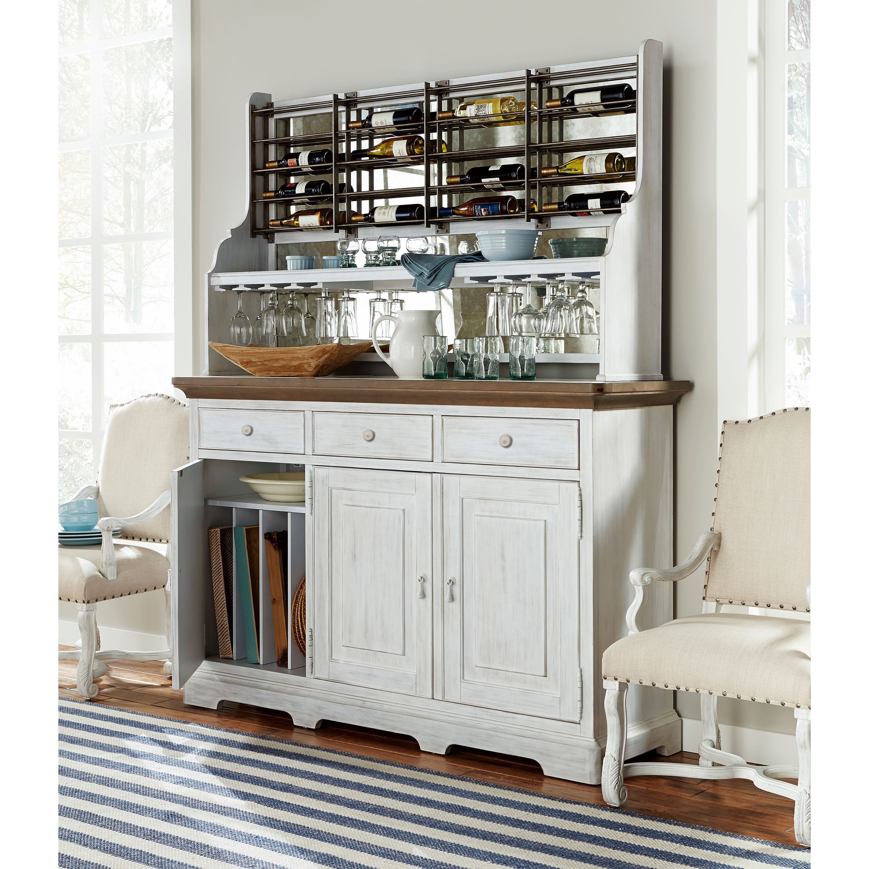 Shop Dogwood Credenza With Complete Wine Rack Overstock 11642831