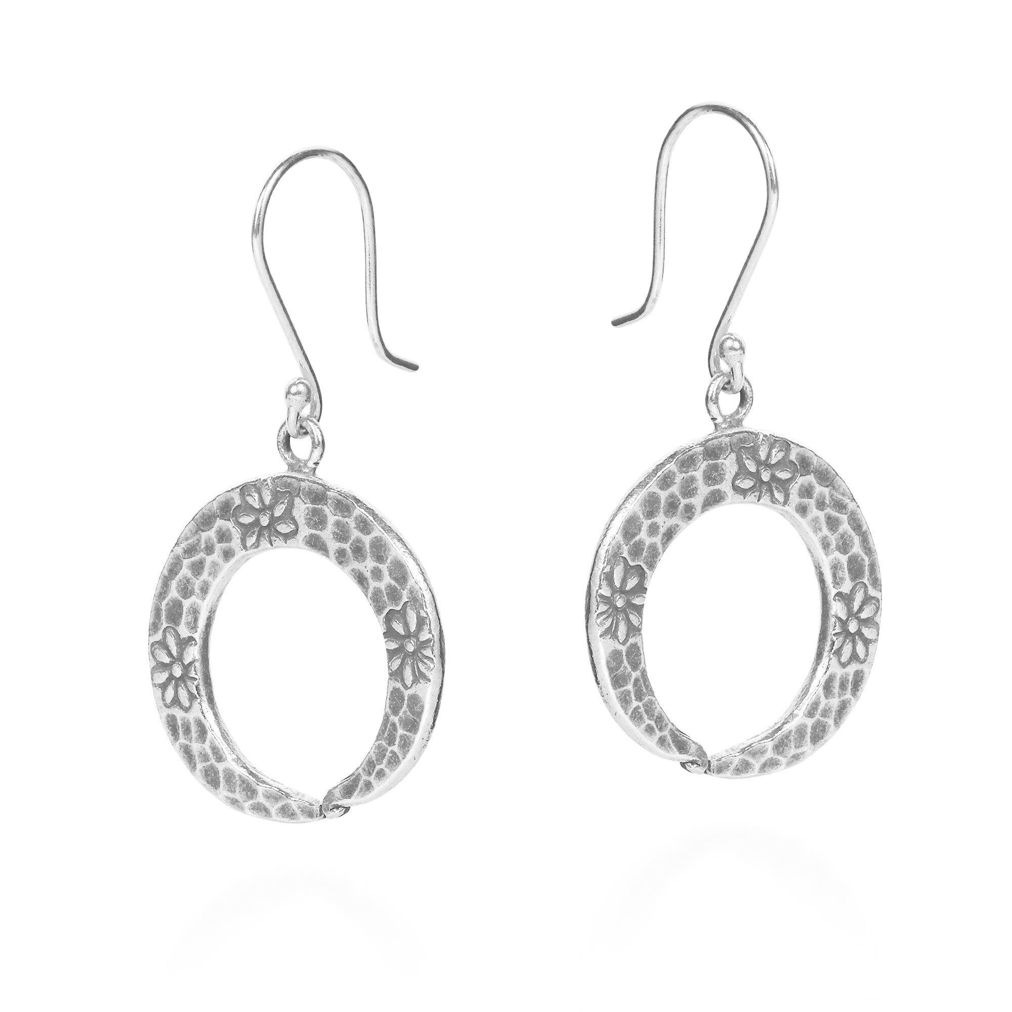 Handmade Hammered Hidden Daisy Dangle Hill Tribe Silver Handmade Hammered Hidden Daisy Dangle Hill Tribe Silver Earrings Thailand On Free Shipping Orders Over 45 11643929