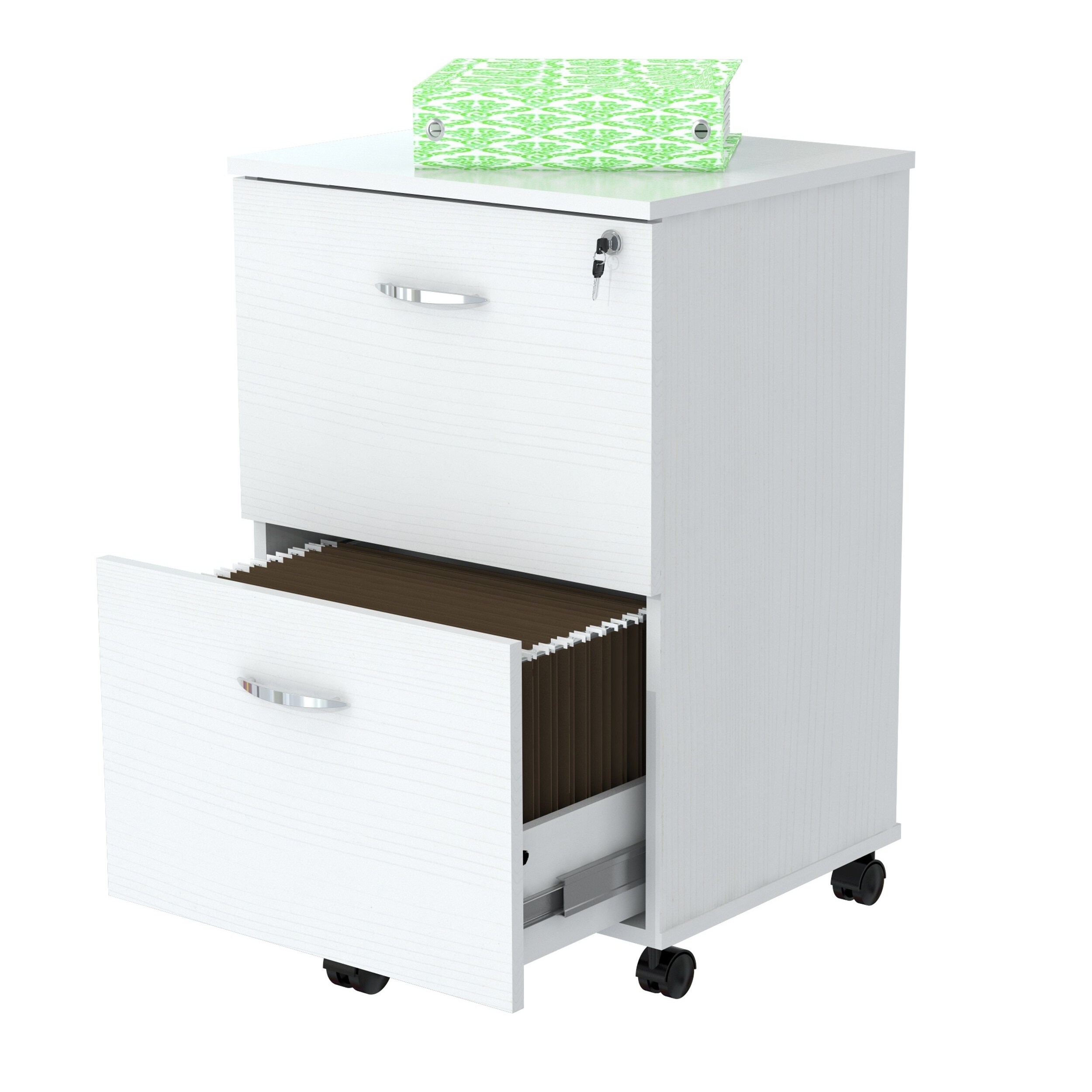 Shop Silver Orchid Linder White Mobile File Cabinet Free Shipping